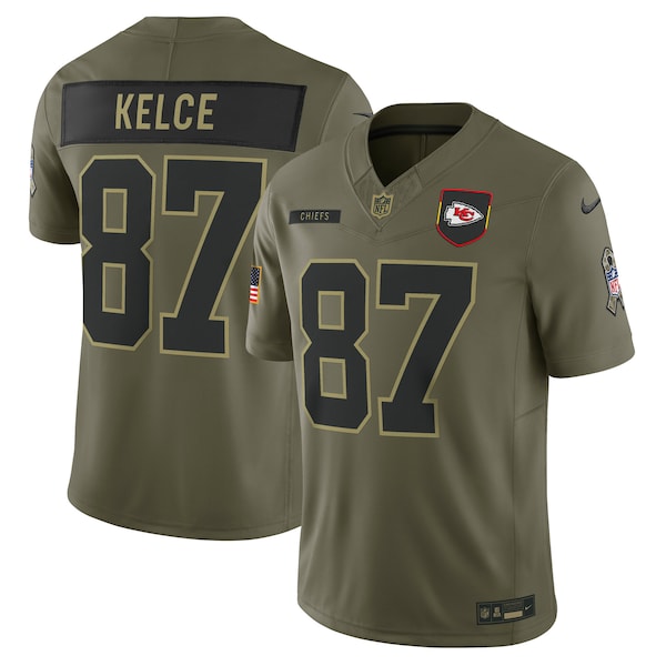 Travis Kelce Kansas City Chiefs Nike 2025 Salute to Service Limited Jersey - Olive