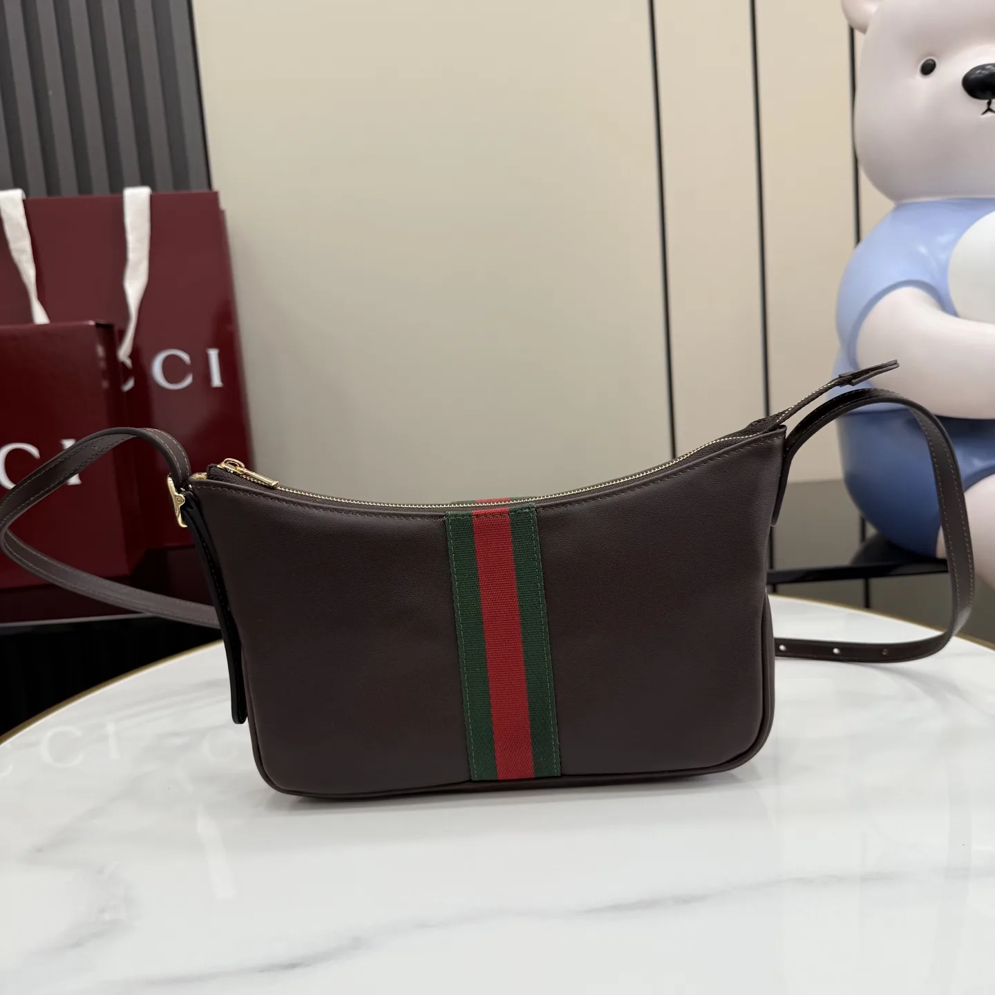 Gucci Brown Quilted Leather Crossbody Bag product photo from LabelPicks