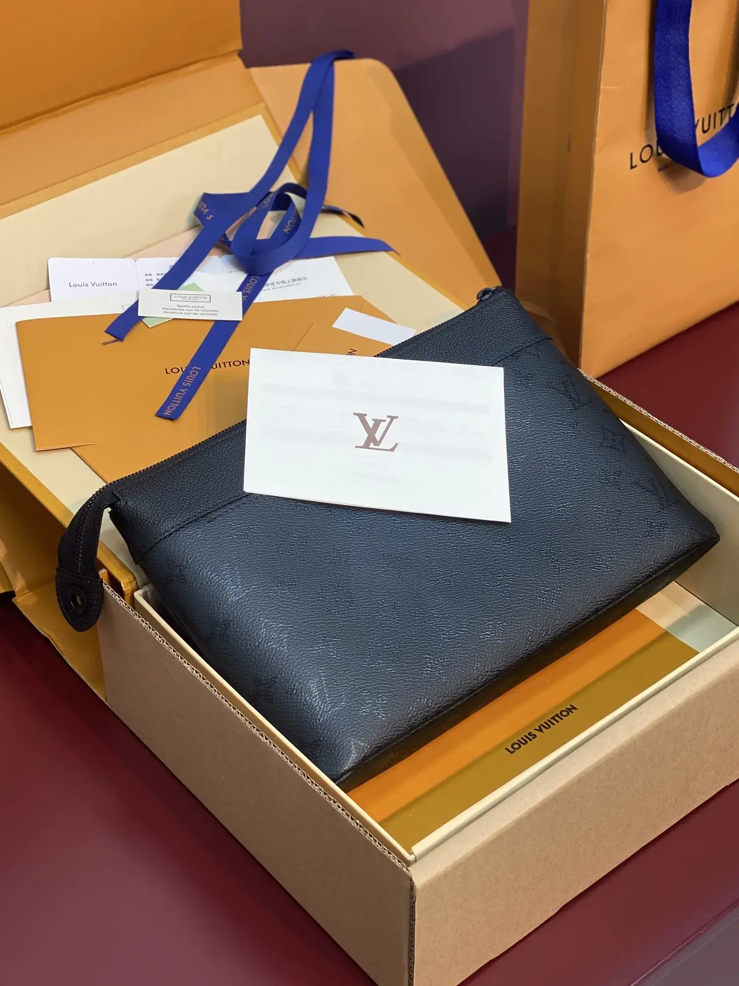 Louis Vuitton Black Pochette Canvas and Leather Clutch product photo from LabelPicks