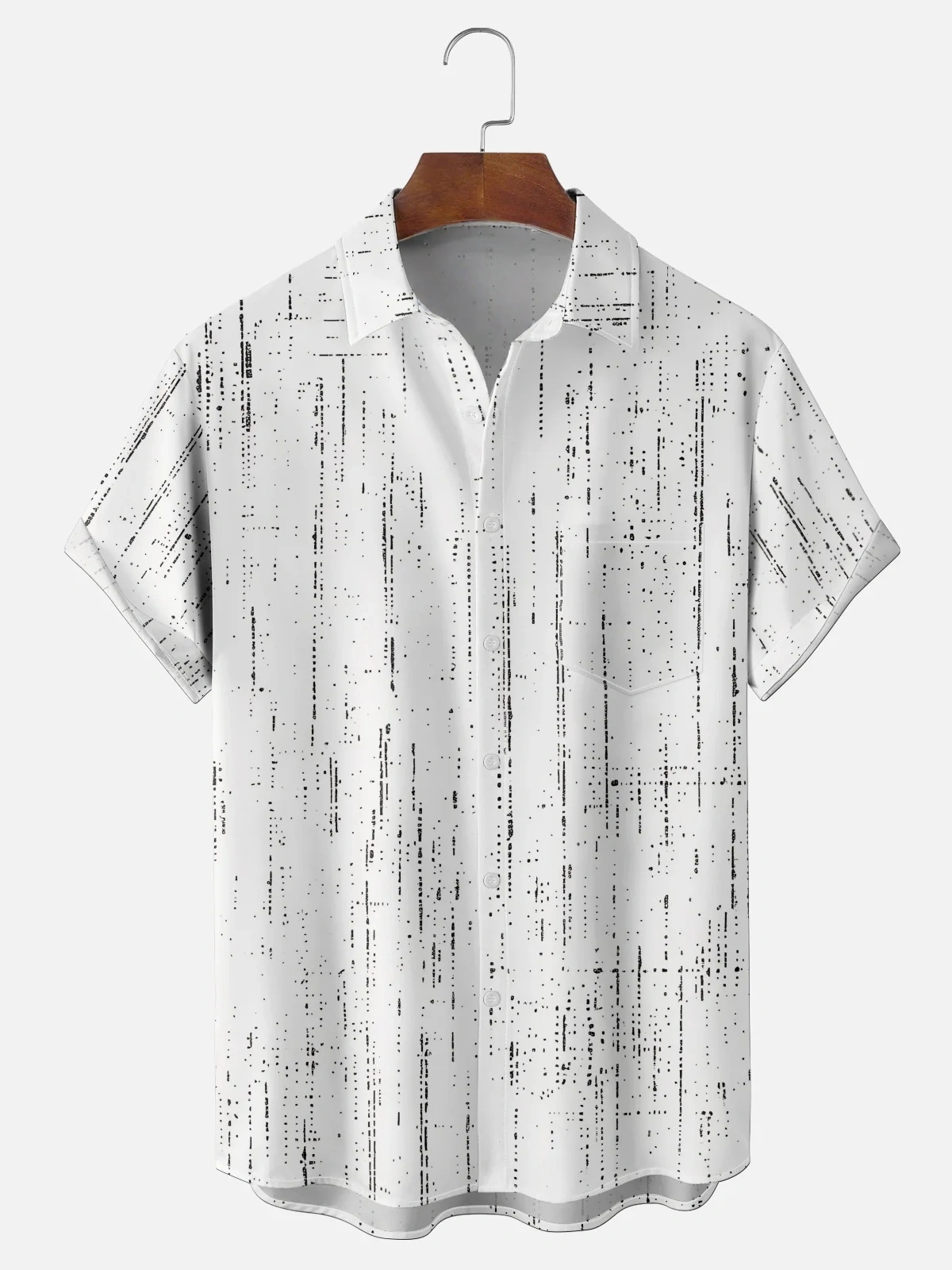 Moisture-Wicking Abstract Gradient Chest Pocket Holiday Hawaiian Shirt