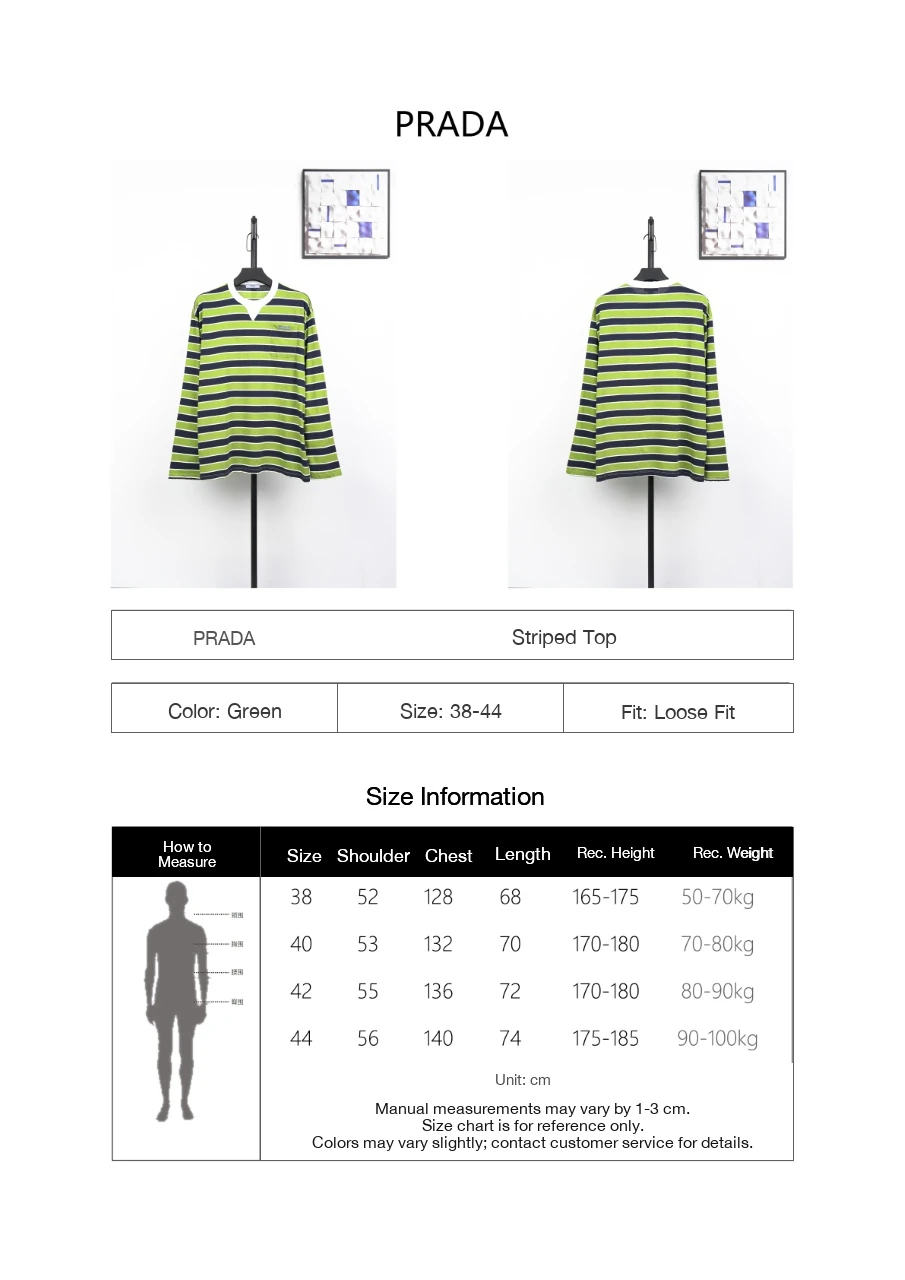Prada Green Striped Drop-Shoulder Long Sleeve Polo product photo from LabelPicks
