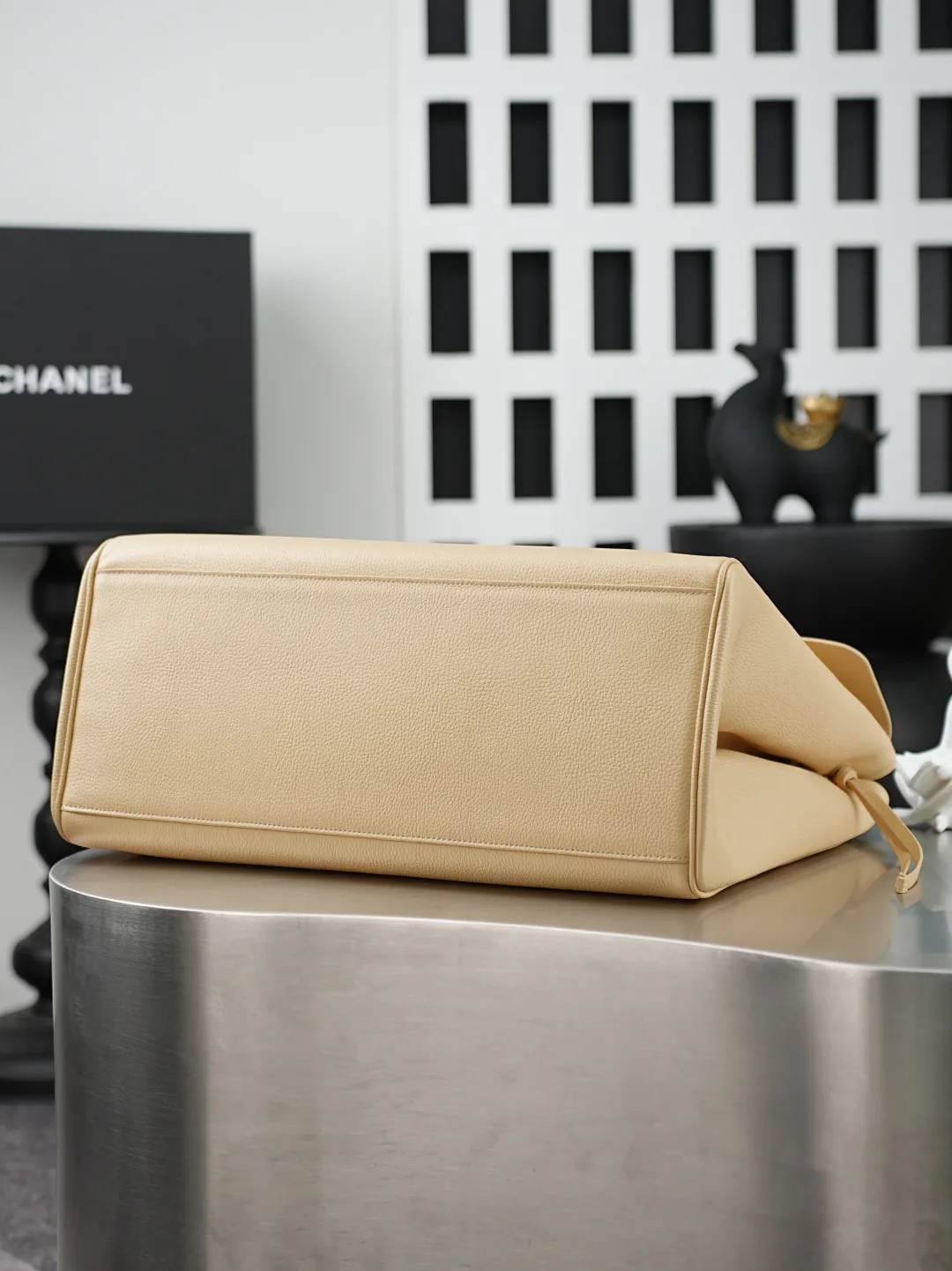 Chanel Beige Grained Leather Tote Bag product photo from LabelPicks