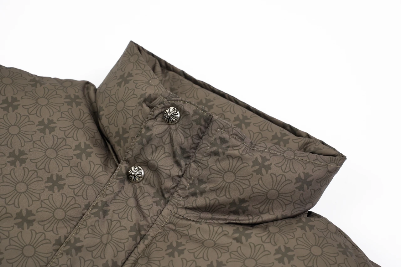 Chrome Hearts Army Green Tonal Allover Puffer Jacket product photo from LabelPicks