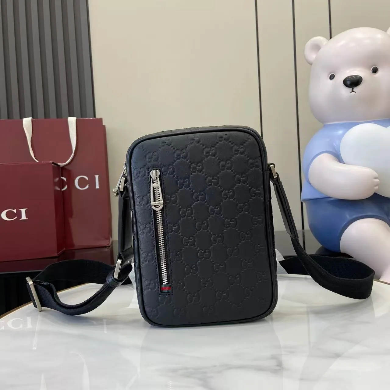 Gucci Black Smooth Leather Crossbody Bag product photo from LabelPicks
