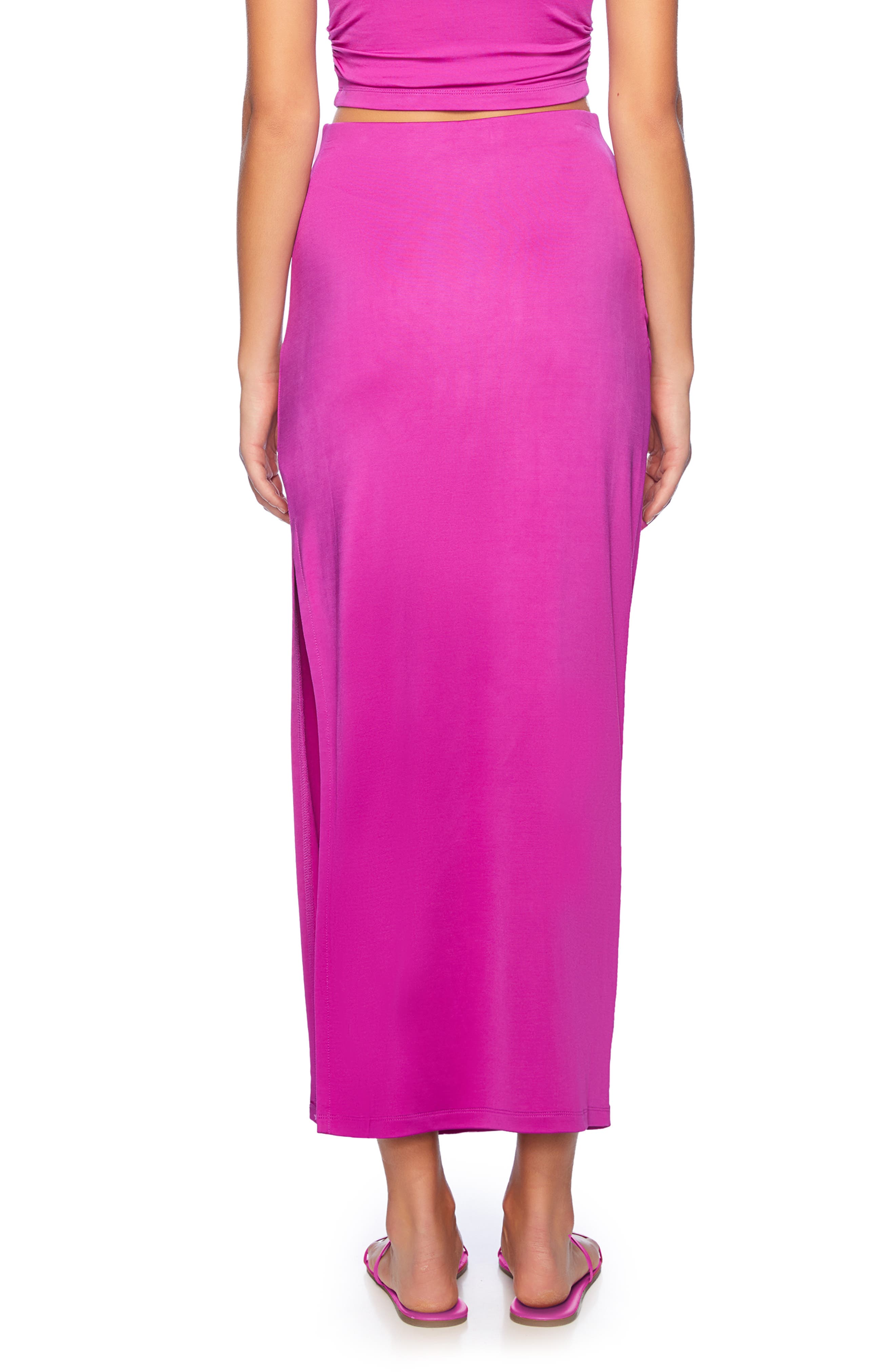 Susana Monaco Solid High Waist Midi Skirt