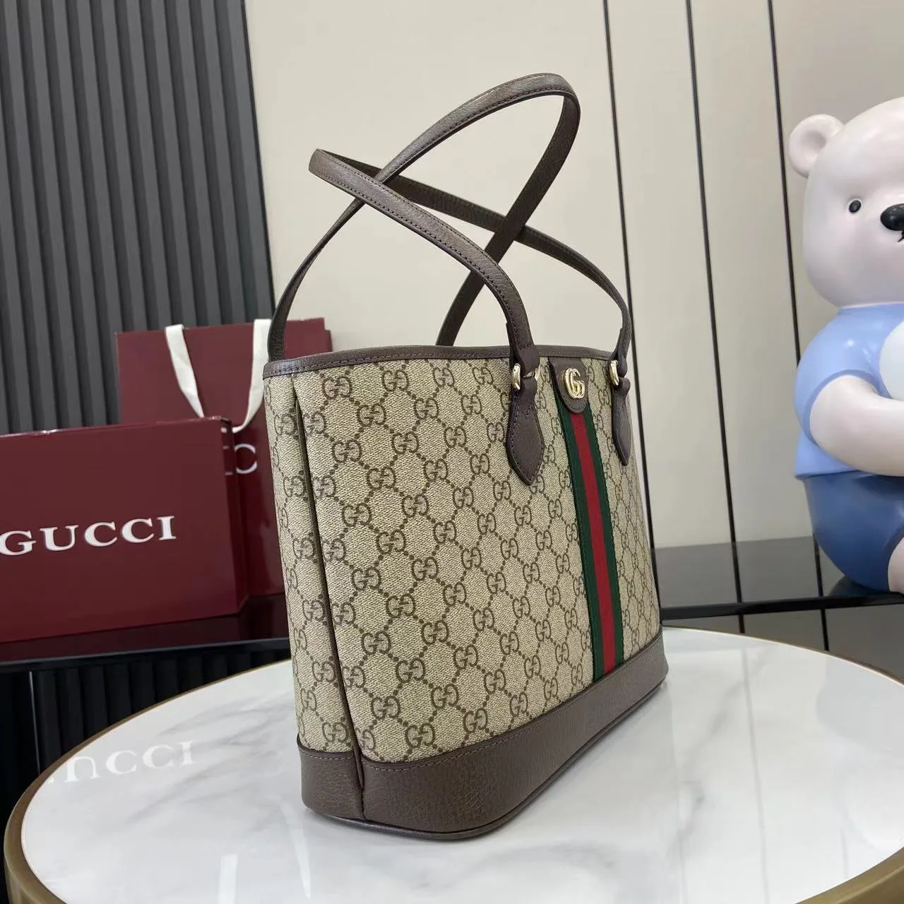 Gucci Ophidia Brown GG Supreme Canvas Tote Bag product photo from LabelPicks