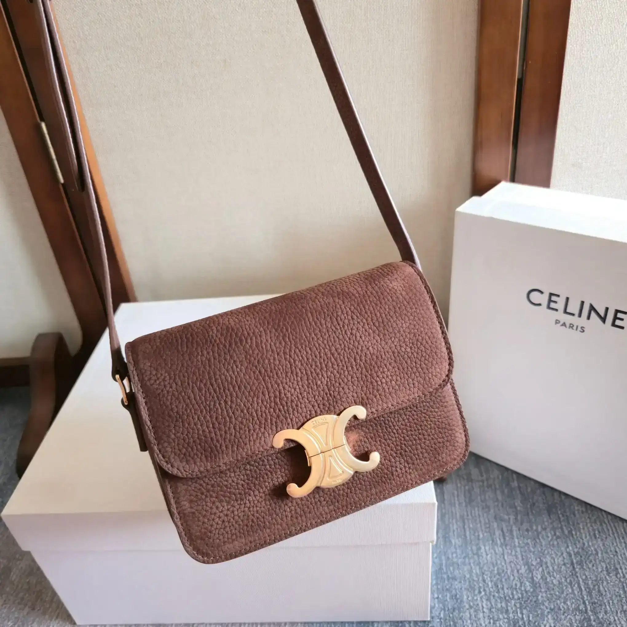 Celine Calfskin Triomphe Crossbody Bag product photo from LabelPicks