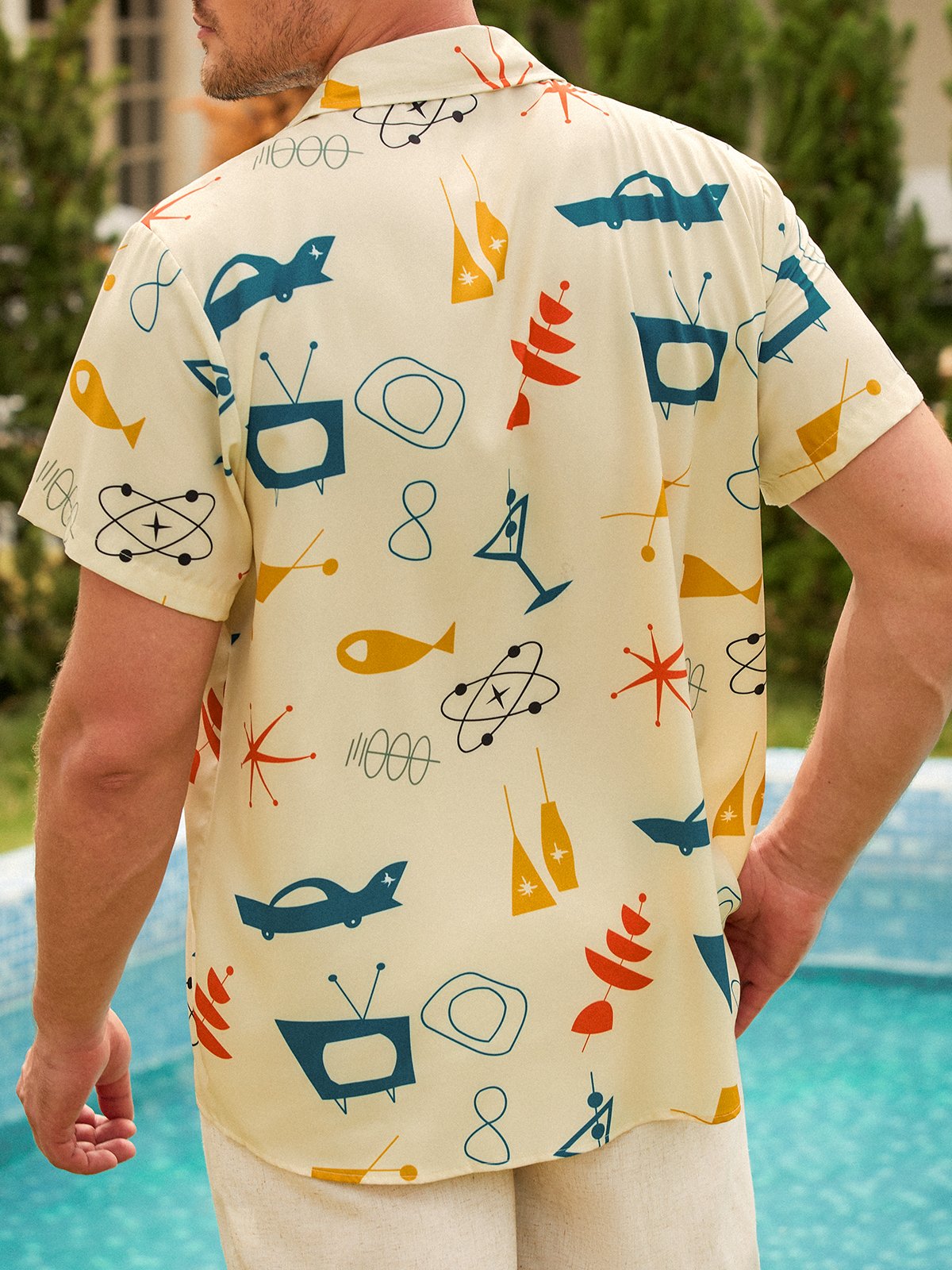 Men's Cocktail Graphic 50s Style Shirt