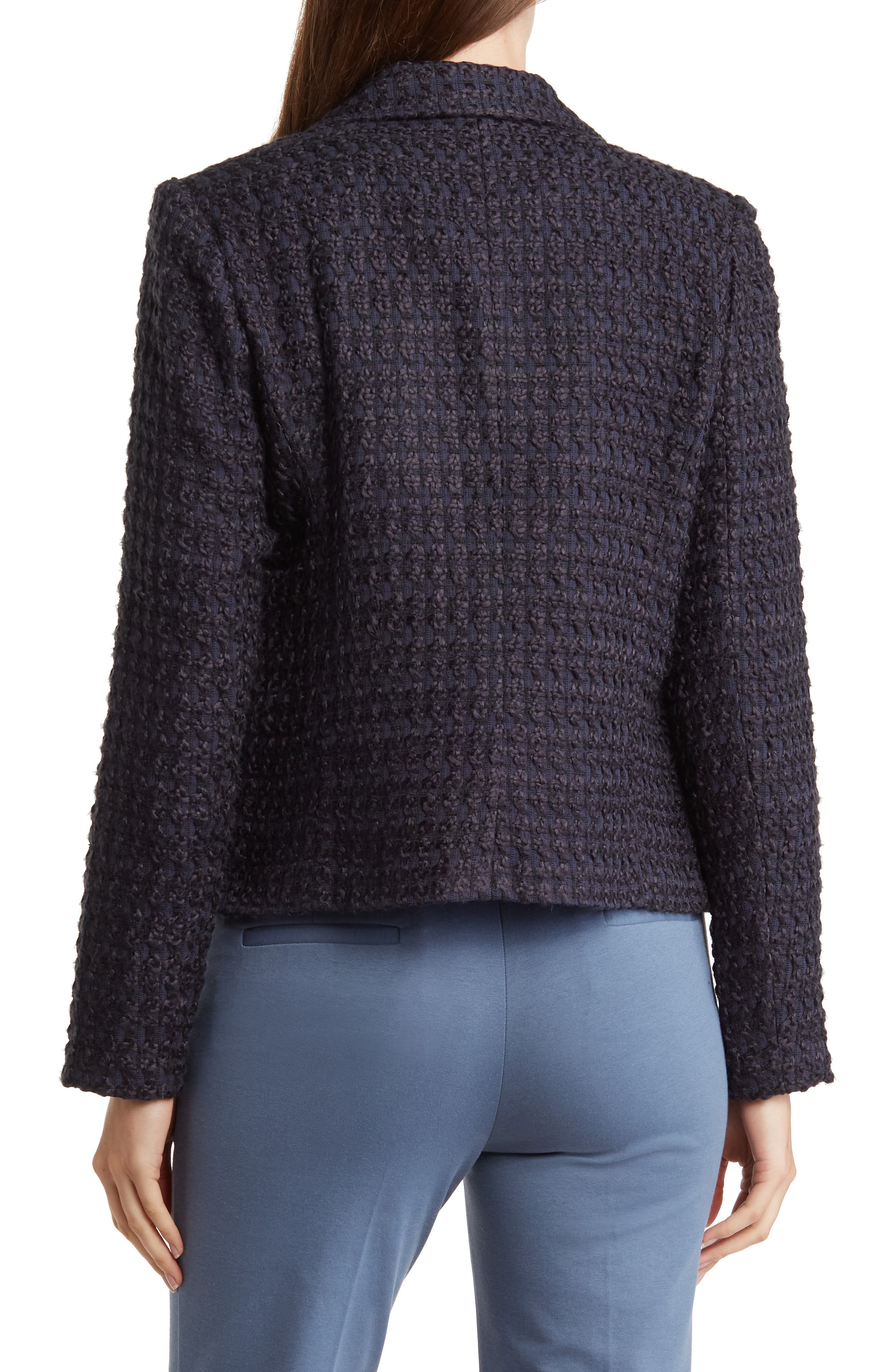 Amanda & Chelsea Peak Lapel Bouclé Blazer