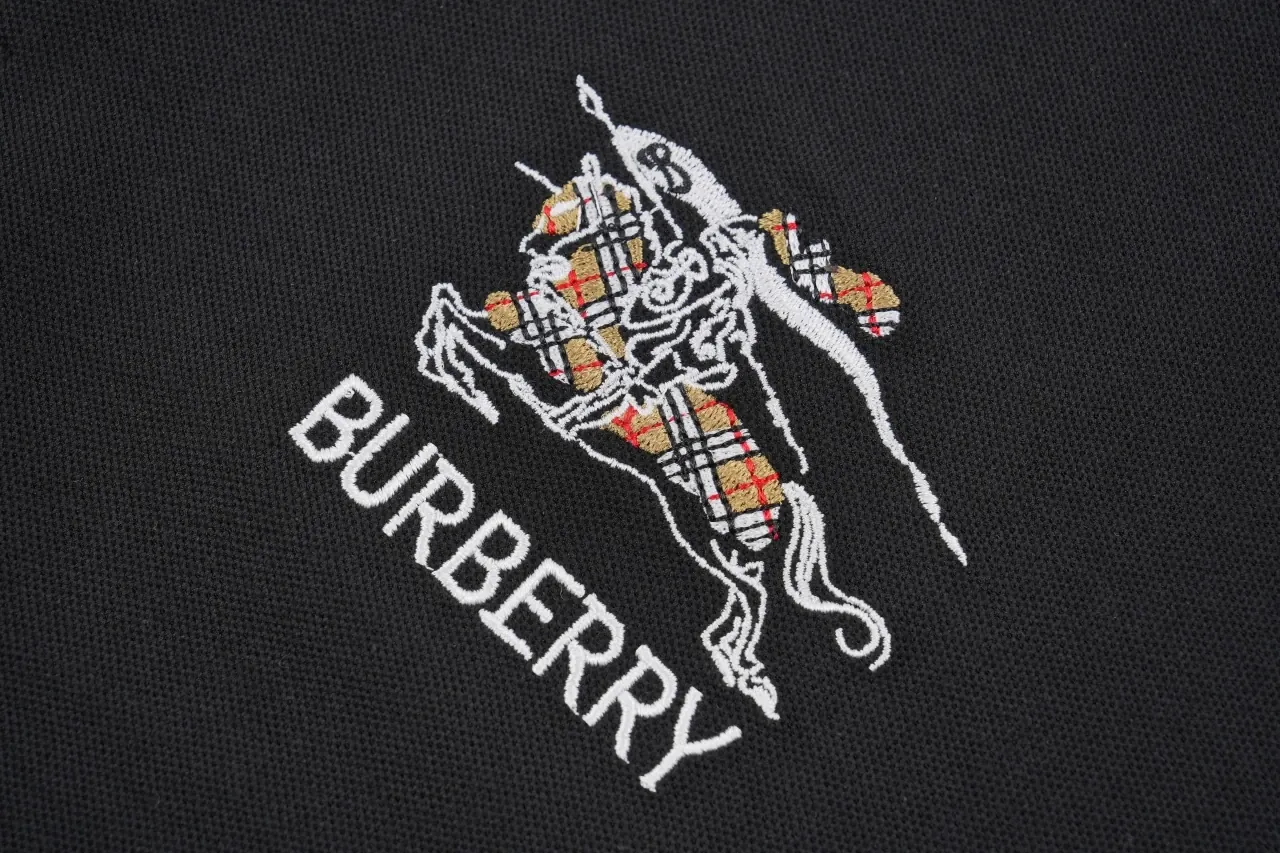 Burberry Black Chain Check Equestrian Knight Polo Shirt product photo from LabelPicks