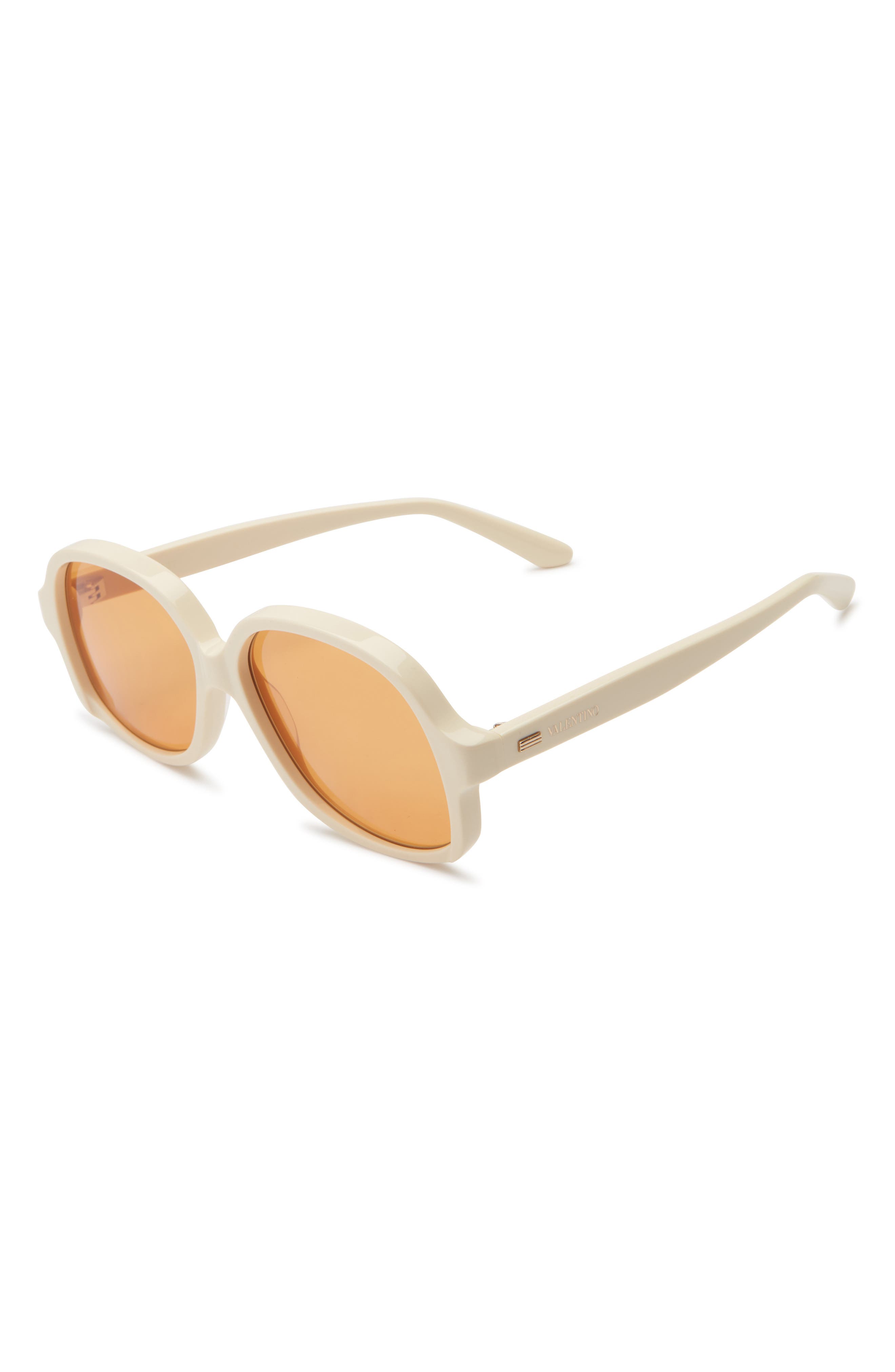 Valentino 50mm Polarized Round Sunglasses