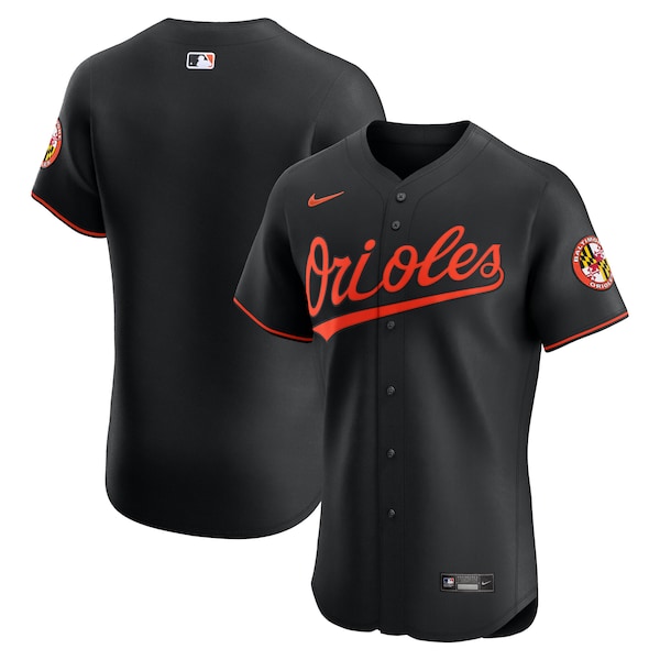 Baltimore Orioles Nike Alternate  Elite Jersey - Black/White/Orange