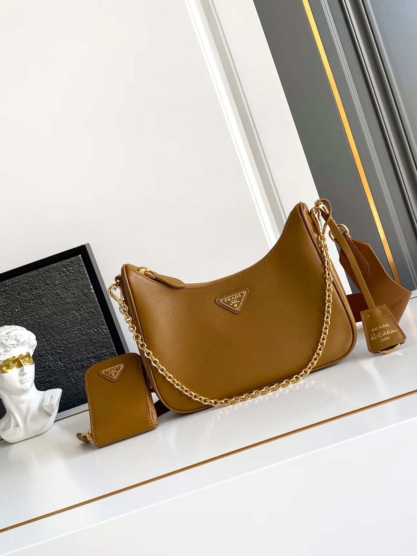 Prada Grained Leather Re-Edition Hobo Bag product photo from LabelPicks