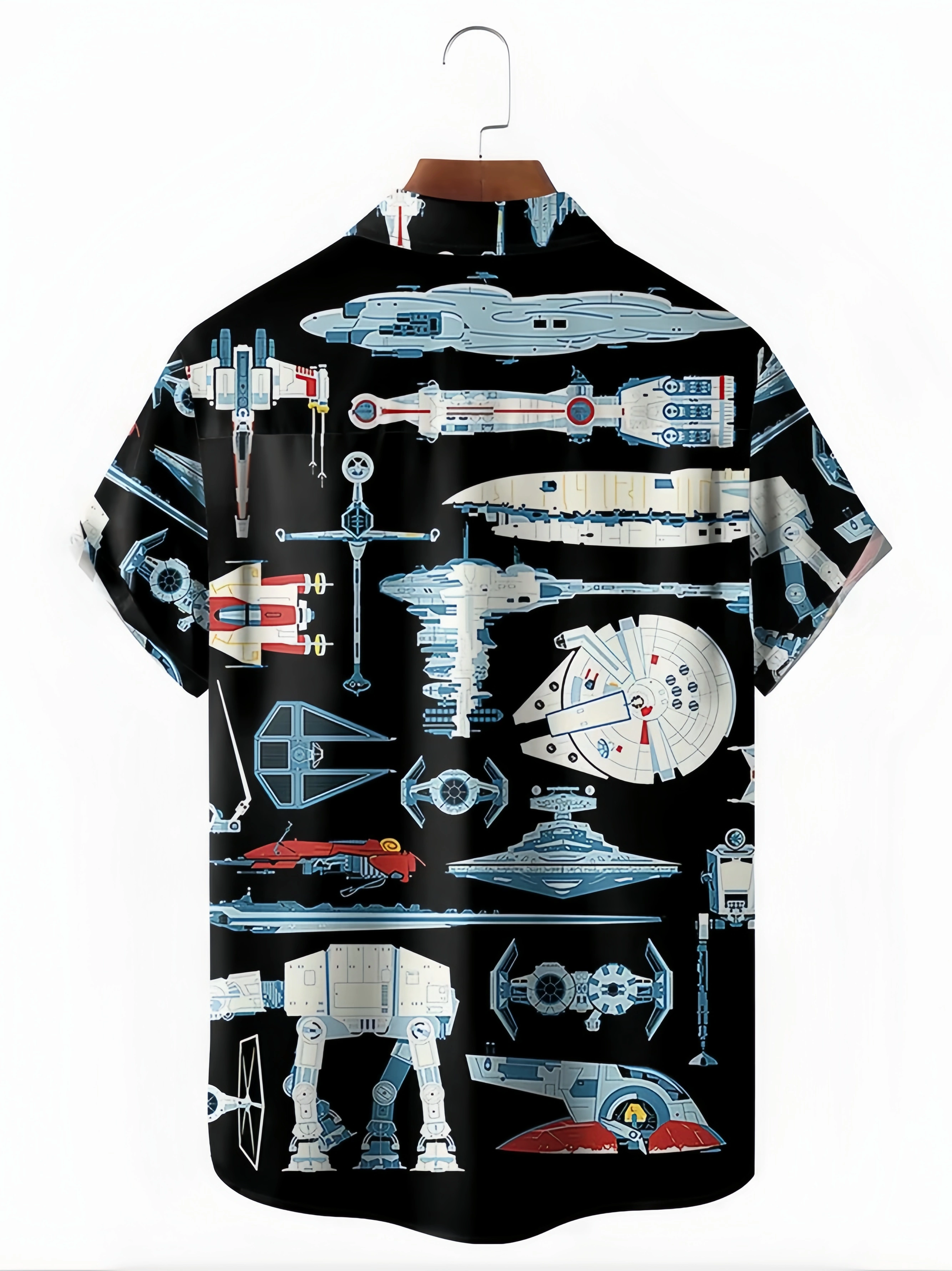 Robotic Vehicle Chest Pocket Short Sleeve Casual Shirt