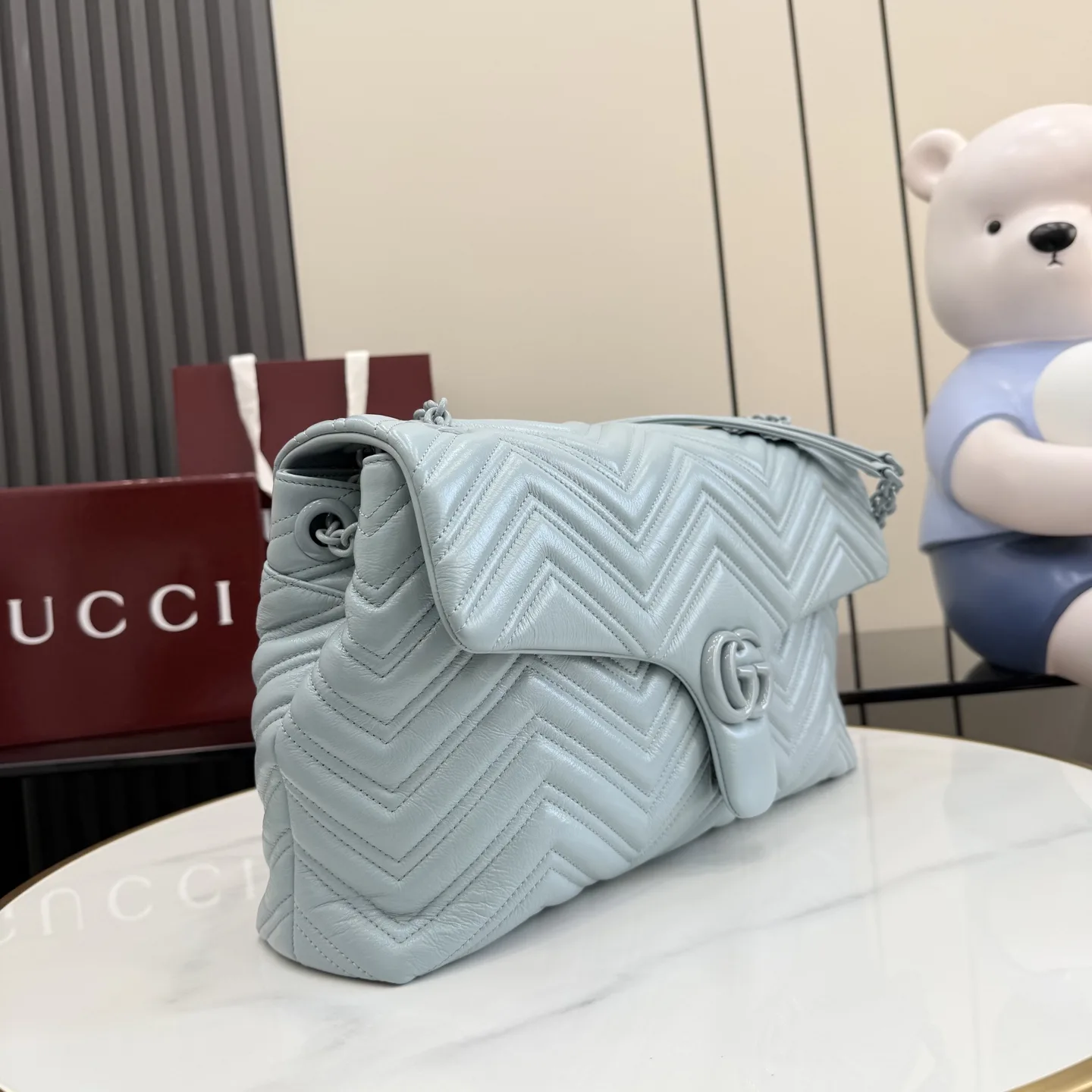 Gucci Blue Marmont GG Supreme Canvas Shoulder Bag product photo from LabelPicks