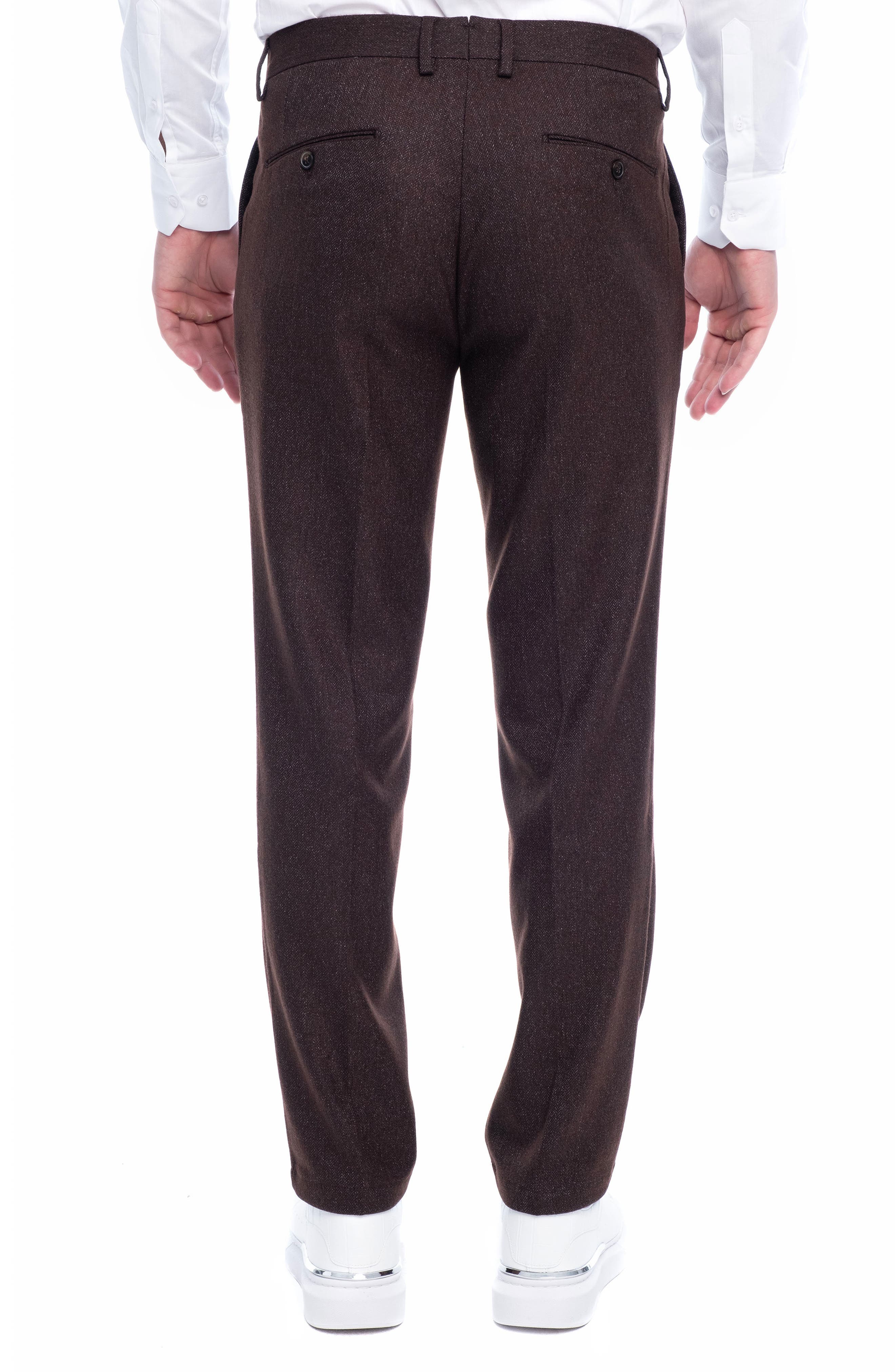 VELLAPAIS Cita Herringbone Straight Leg Pants