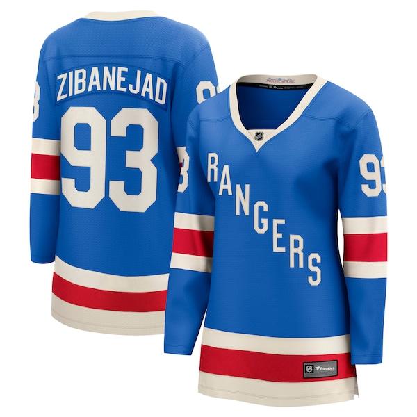 Mika Zibanejad New York Rangers  Women's Centennial Breakaway Jersey - Blue