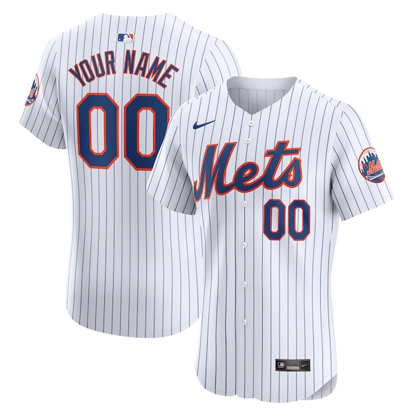 New York Mets Nike Home Elite Custom Jersey - White