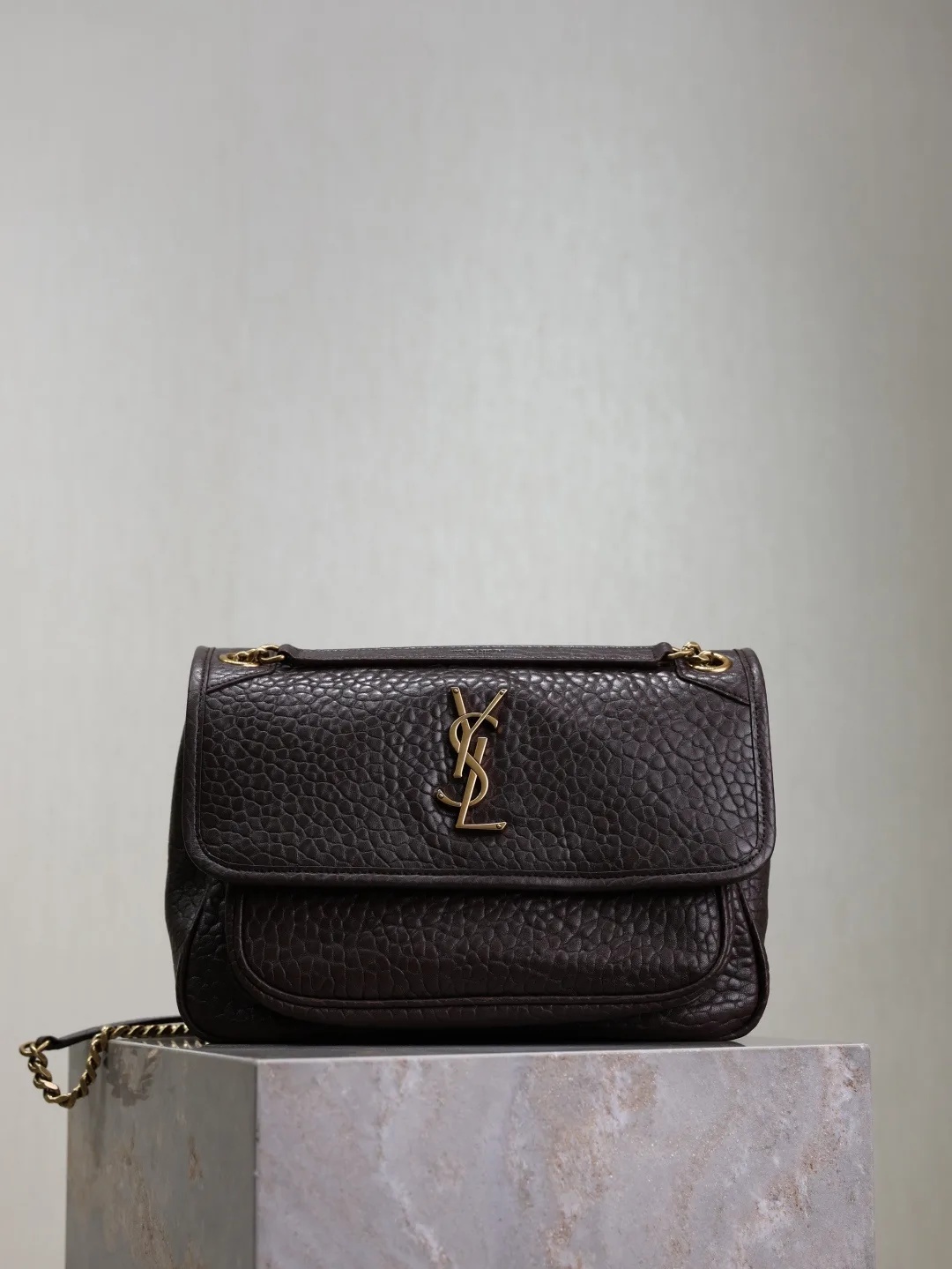 Saint Laurent Niki Brown Lambskin Shoulder Bag product photo from LabelPicks