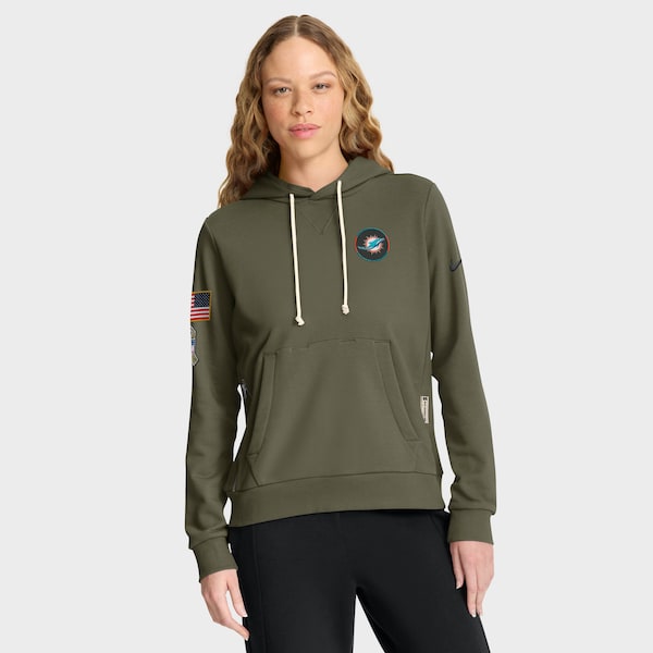 Miami Dolphins Nike Women's 2025 Salute to Service Sideline Standard Issue Dri-FIT Hoodie - Olive