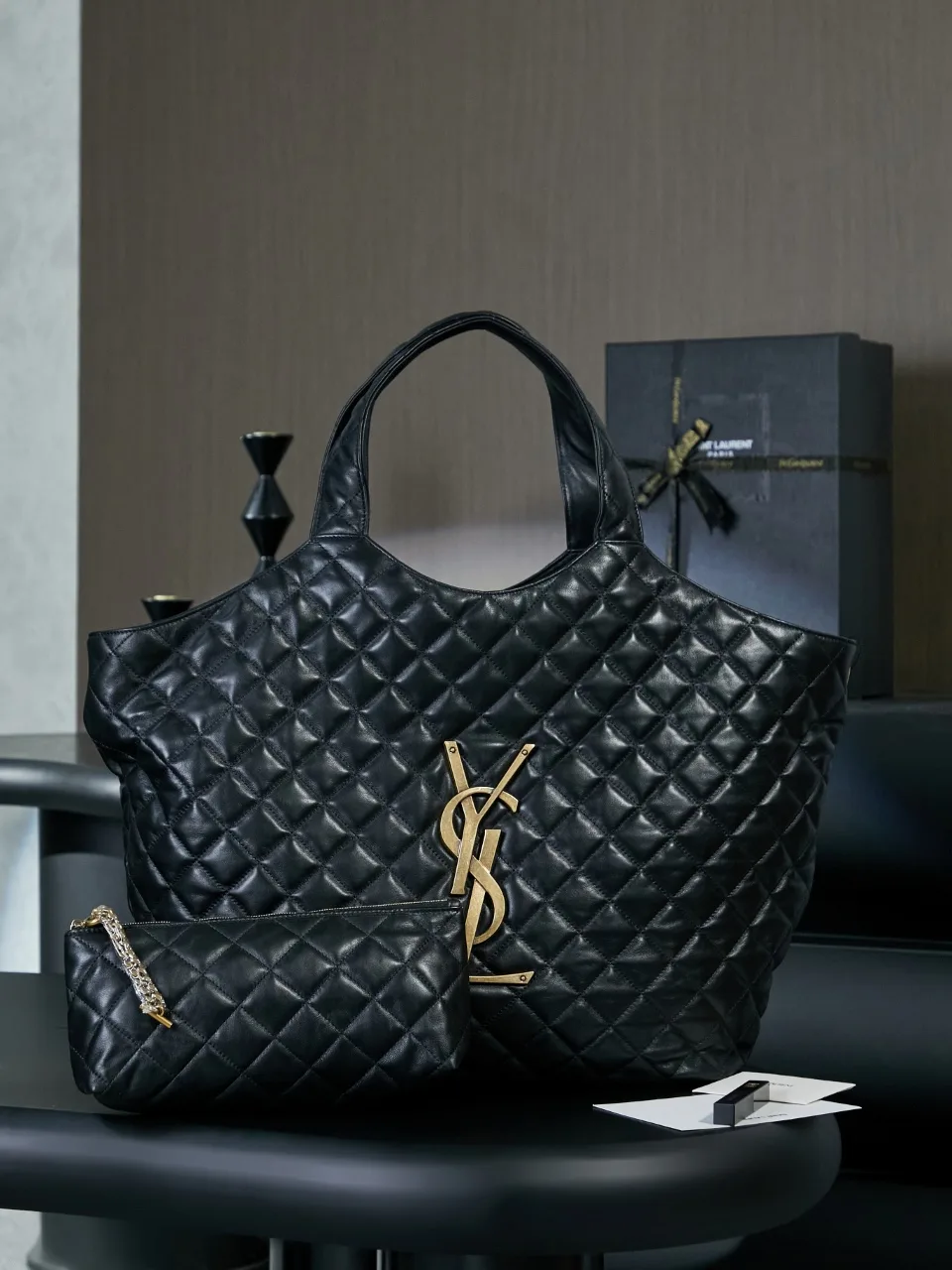 Saint Laurent Icare Black Lambskin Tote Bag product photo from LabelPicks