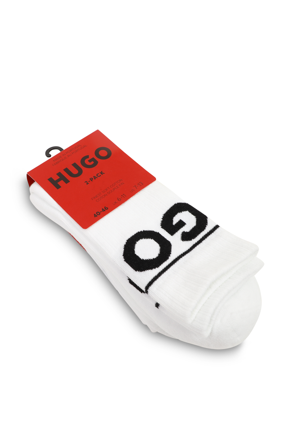 HUGO מארז שני זוגות גרביים עם לוגו רקום