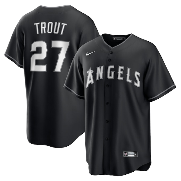 Mike Trout Los Angeles Angels Nike Lights Out Replica Player Jersey - Black