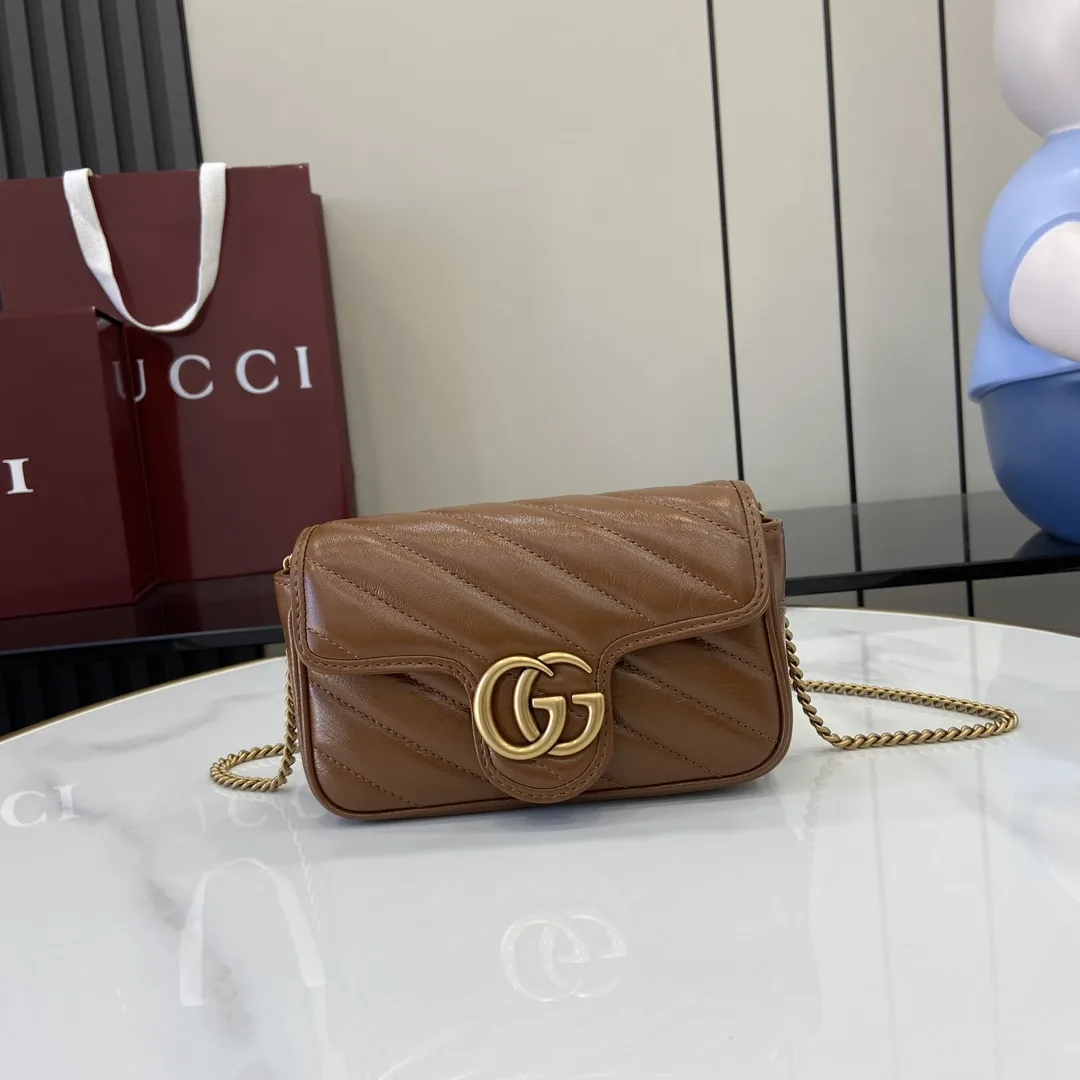 Gucci Brown Marmont GG Supreme Canvas Shoulder Bag product photo from LabelPicks