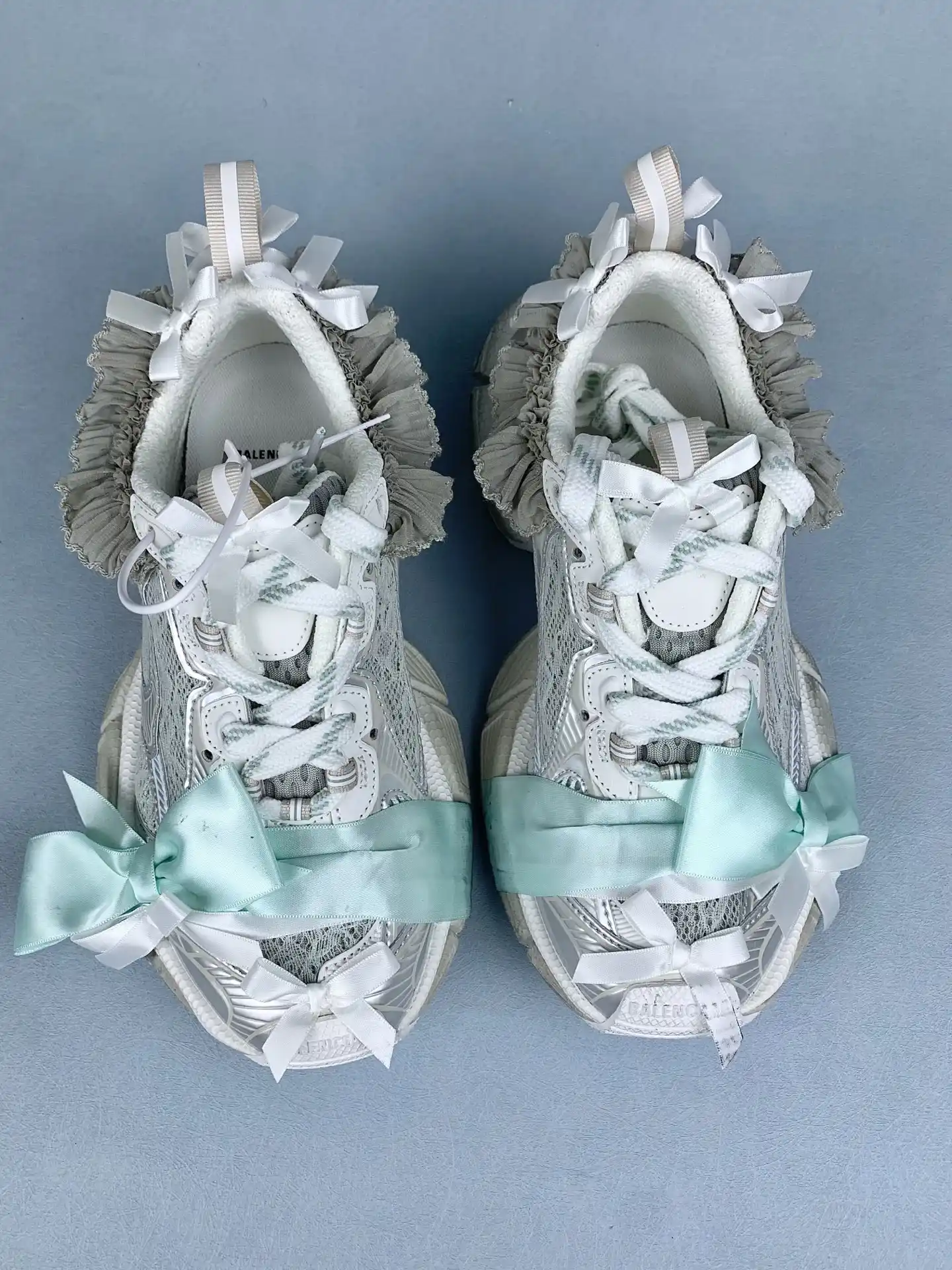 3XL Lace Sneaker in Taupe/White/Light Blue product photo from LabelPicks