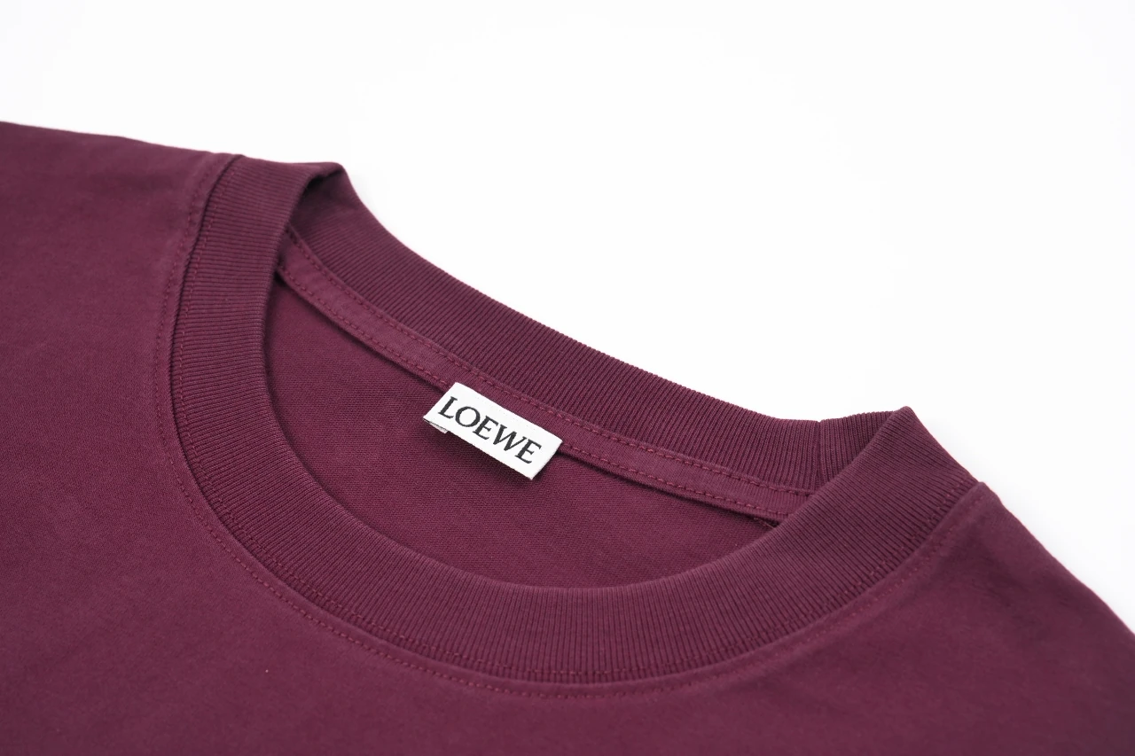 LOEWE Burgundy Pocket T-Shirt with Tonal Anagram product photo from LabelPicks