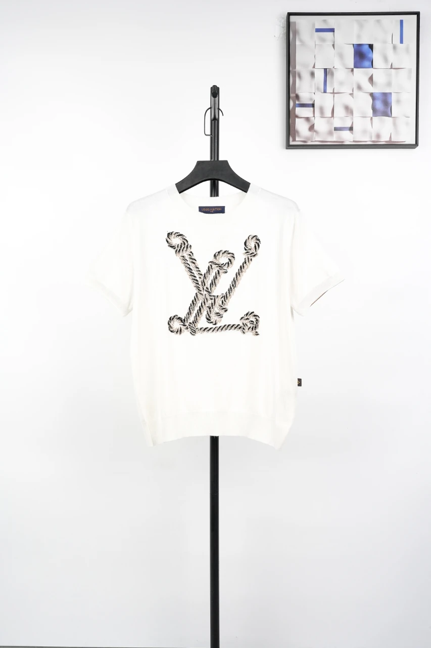 Louis Vuitton White Rope Monogram Letter Jacquard T-Shirt product photo from LabelPicks