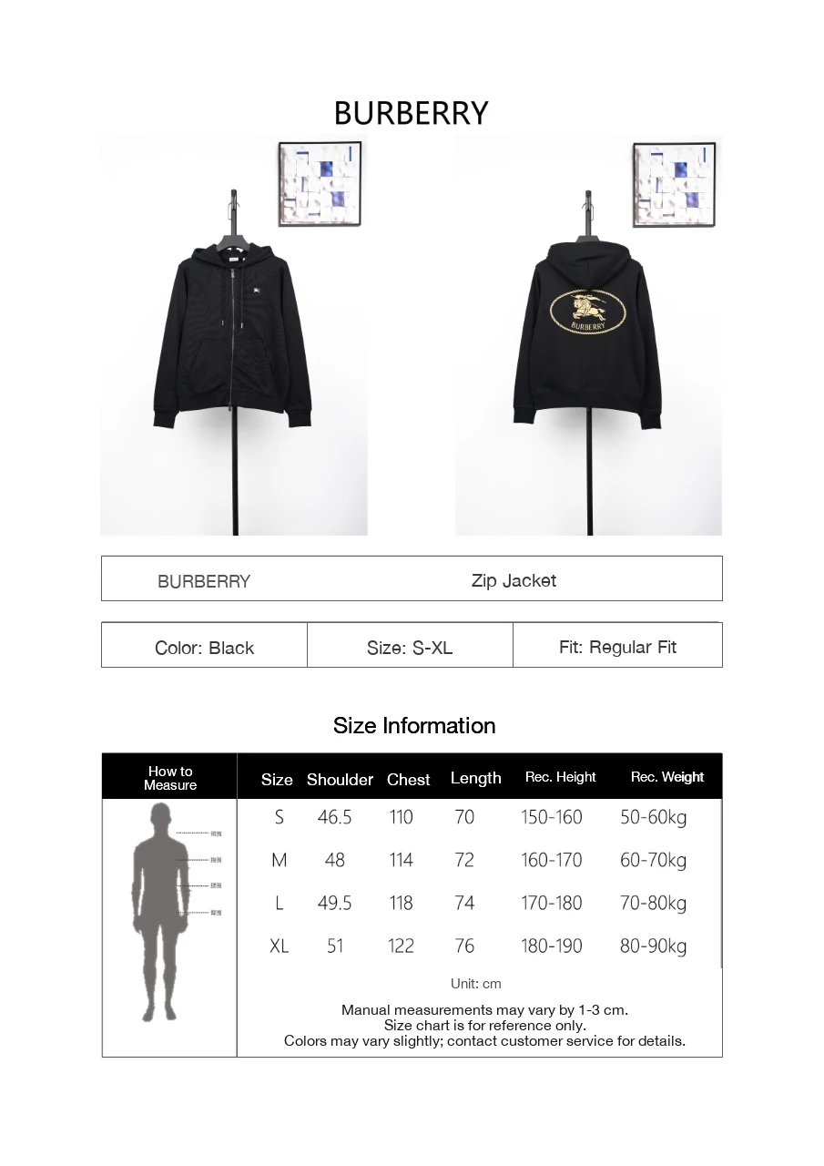 Burberry Black Embroidered Zip Hoodie product photo from LabelPicks