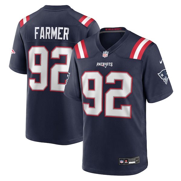 Joshua Farmer New England Patriots Nike Team Game Jersey -  Navy
