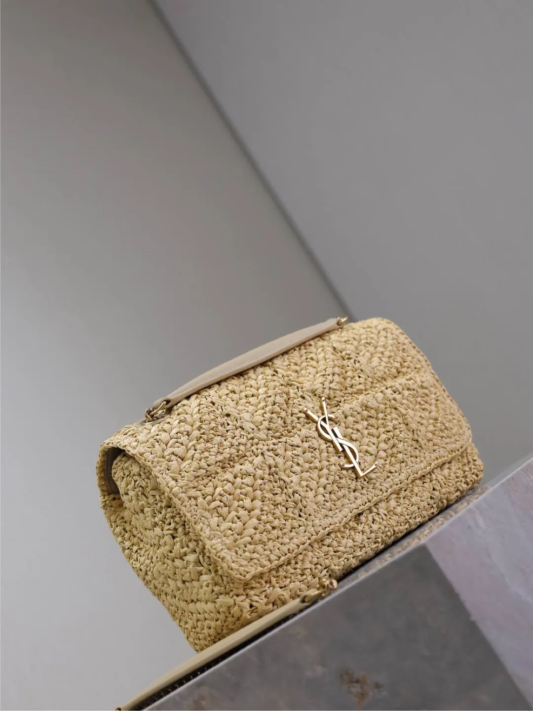Saint Laurent Straw Woven Jamie Shoulder Bag product photo from LabelPicks