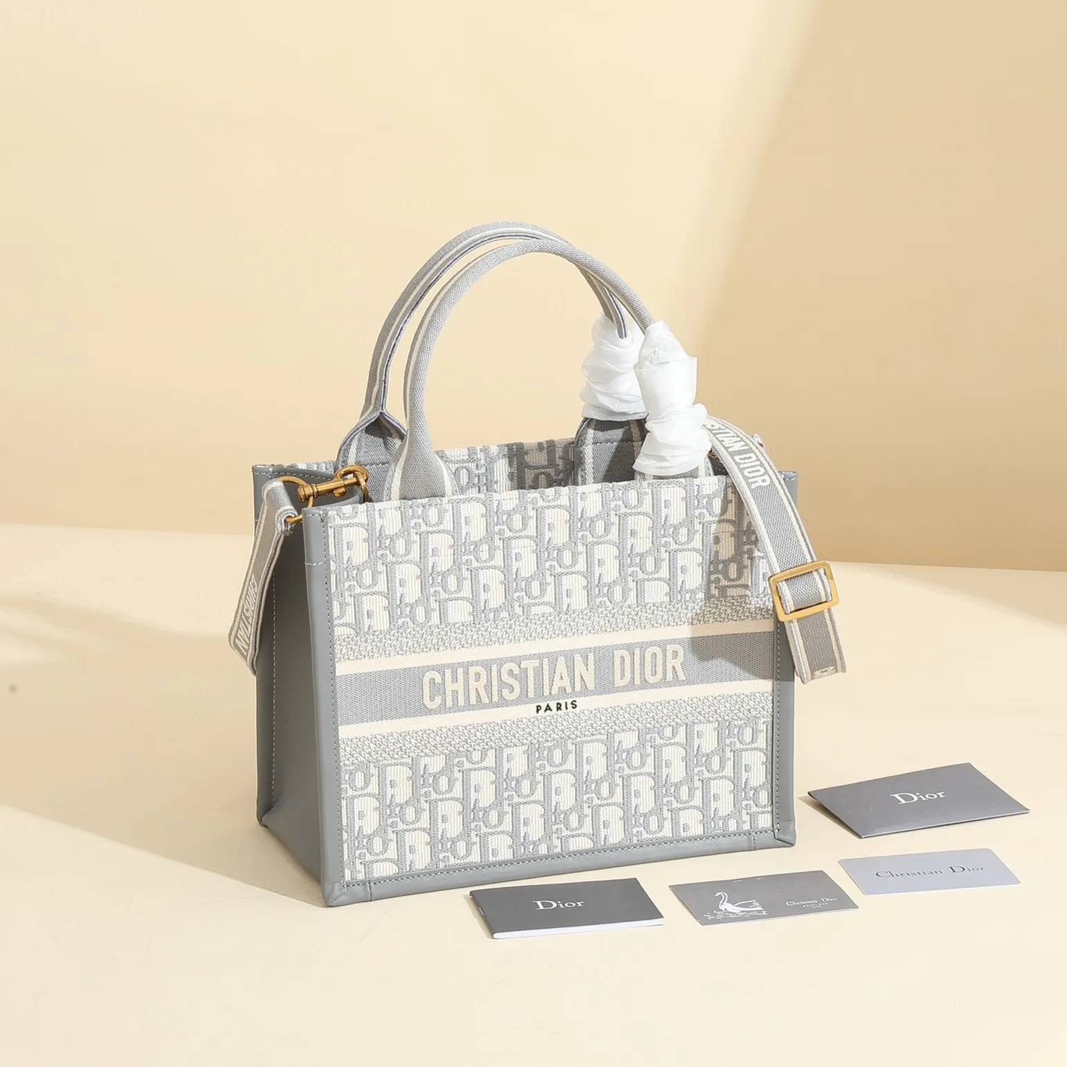 Dior Book Tote Grey Oblique Canvas Tote Bag product photo from LabelPicks