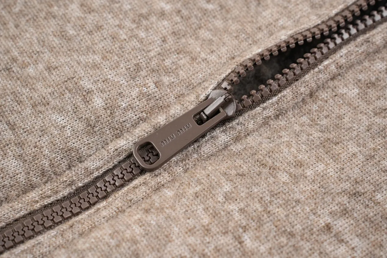 Miu Miu Maillard Brown Logo Sherpa Jacket product photo from LabelPicks