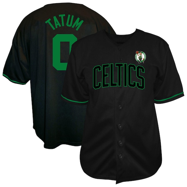 Jayson Tatum Boston Celtics Profile Big & Tall Name & Number Button-Up Jersey - Black
