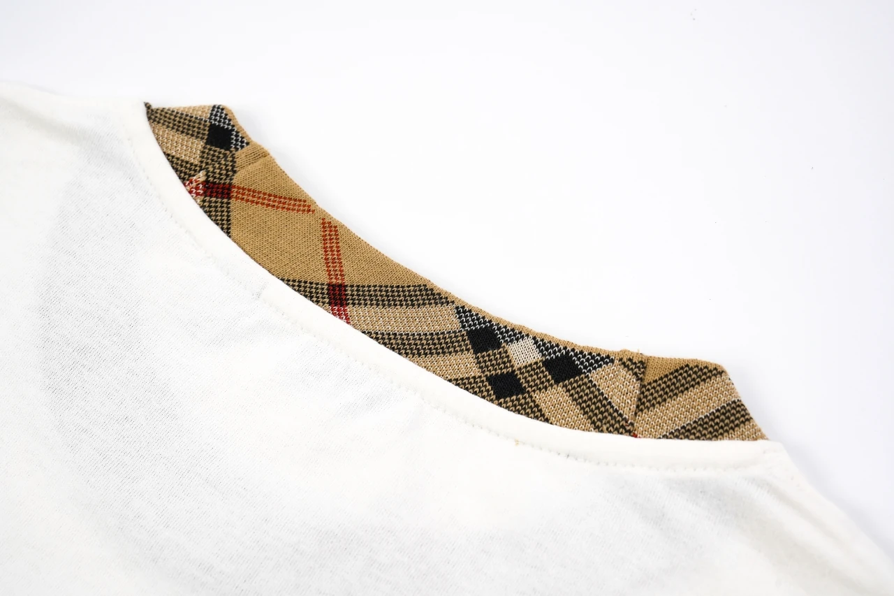 Burberry White Check Collar Crewneck T-Shirt product photo from LabelPicks