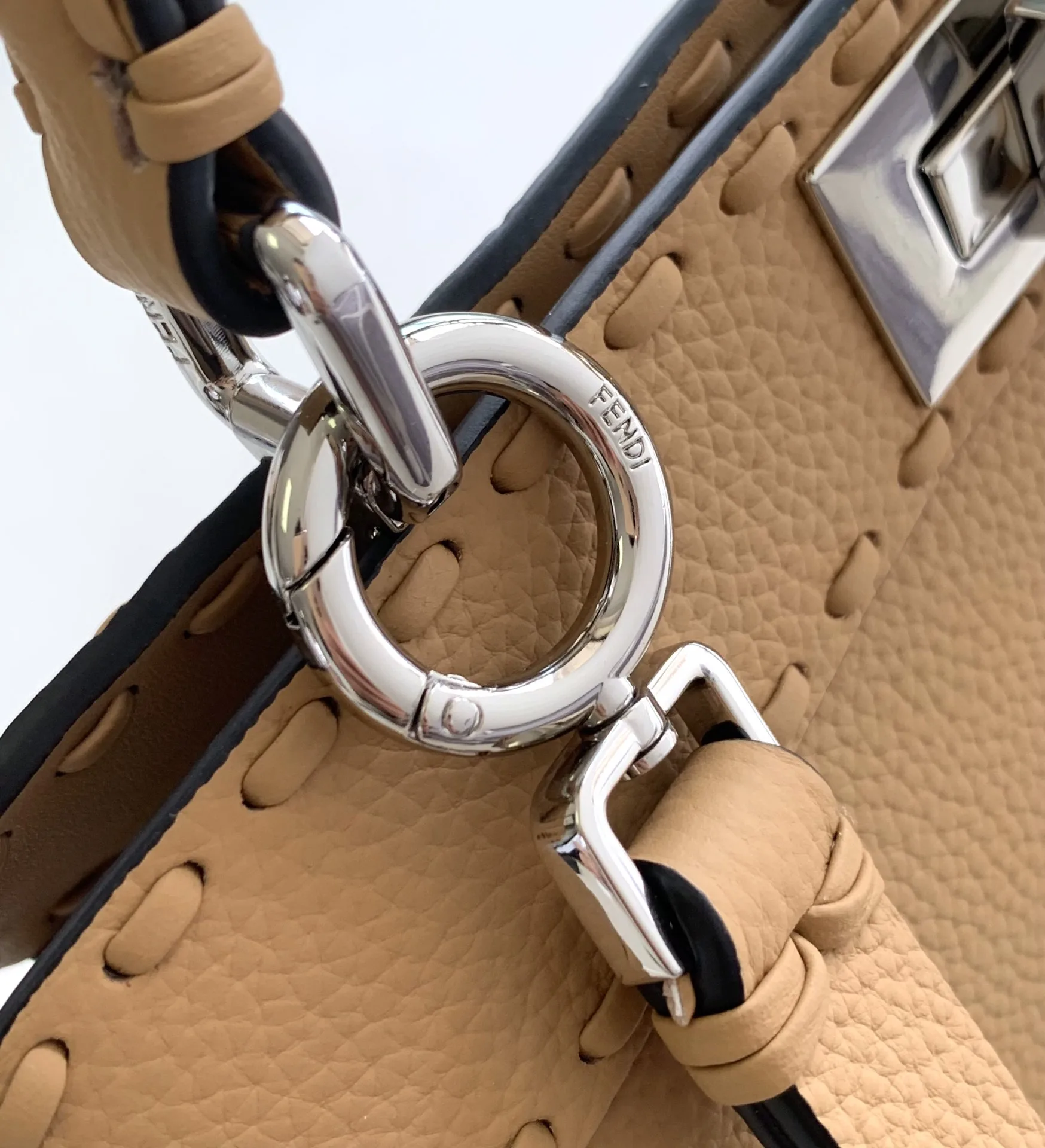 Fendi Beige Peekaboo Calfskin Top Handle Bag product photo from LabelPicks