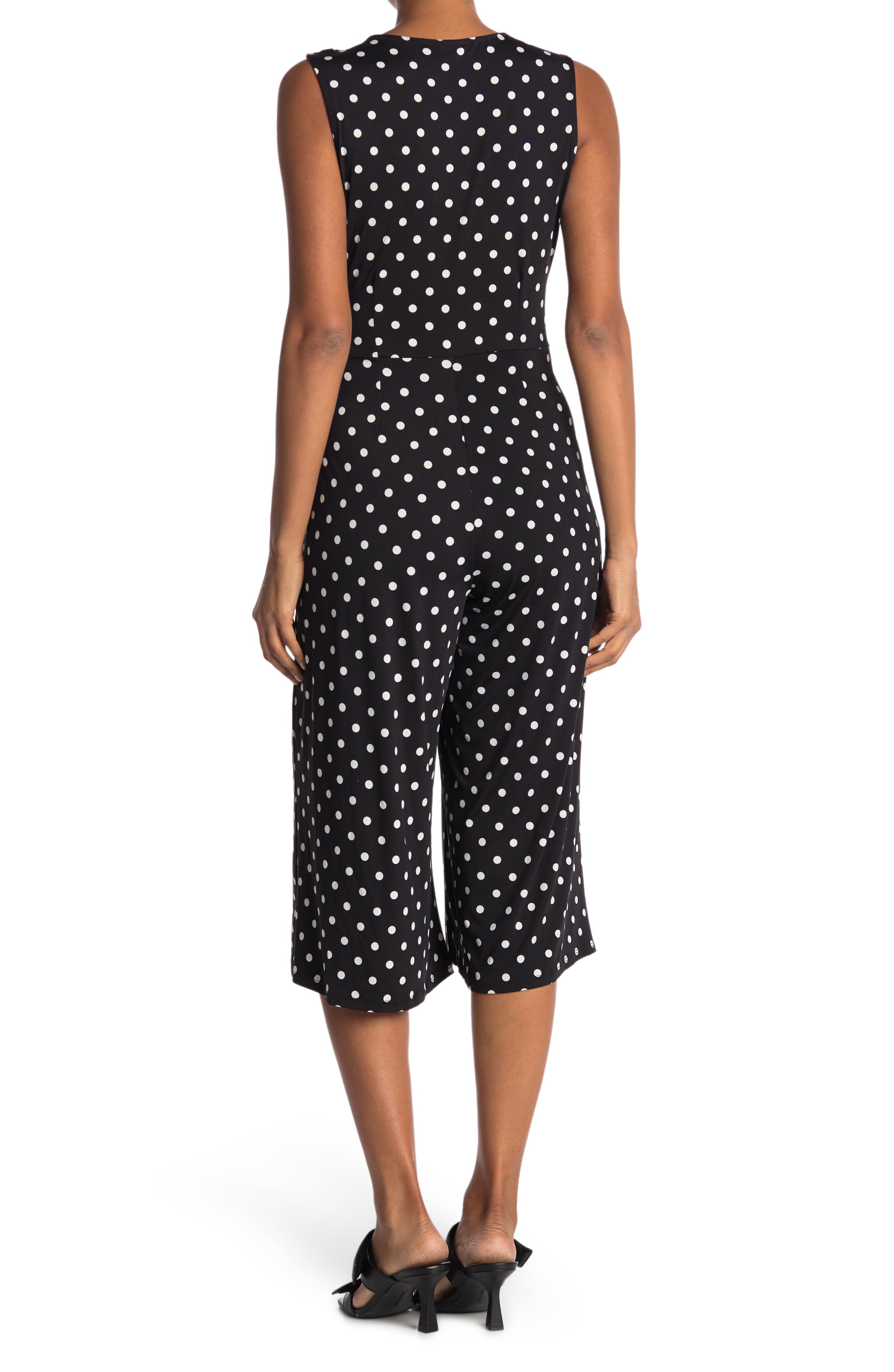 Nina Leonard Surplice Culotte Crop Jumpsuit