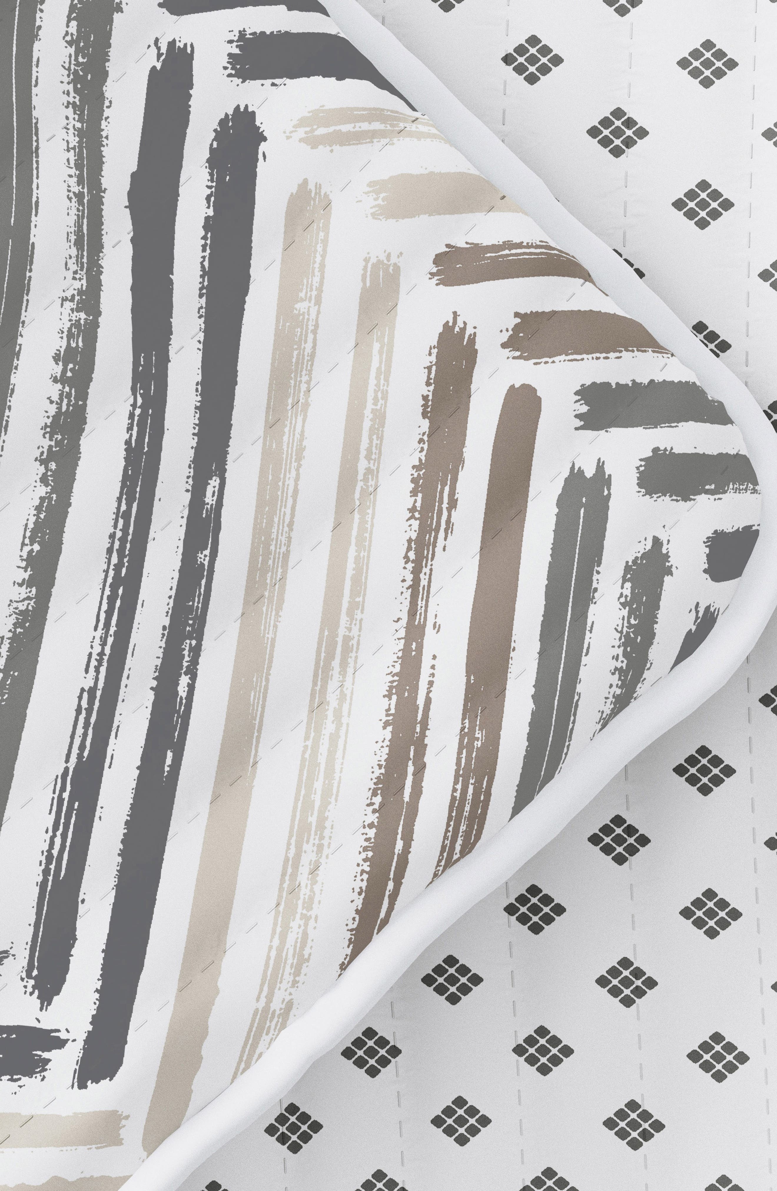 HOMESPUN All Season Diamond Chevron Reversible Down Alternative Quilt & Sham Set