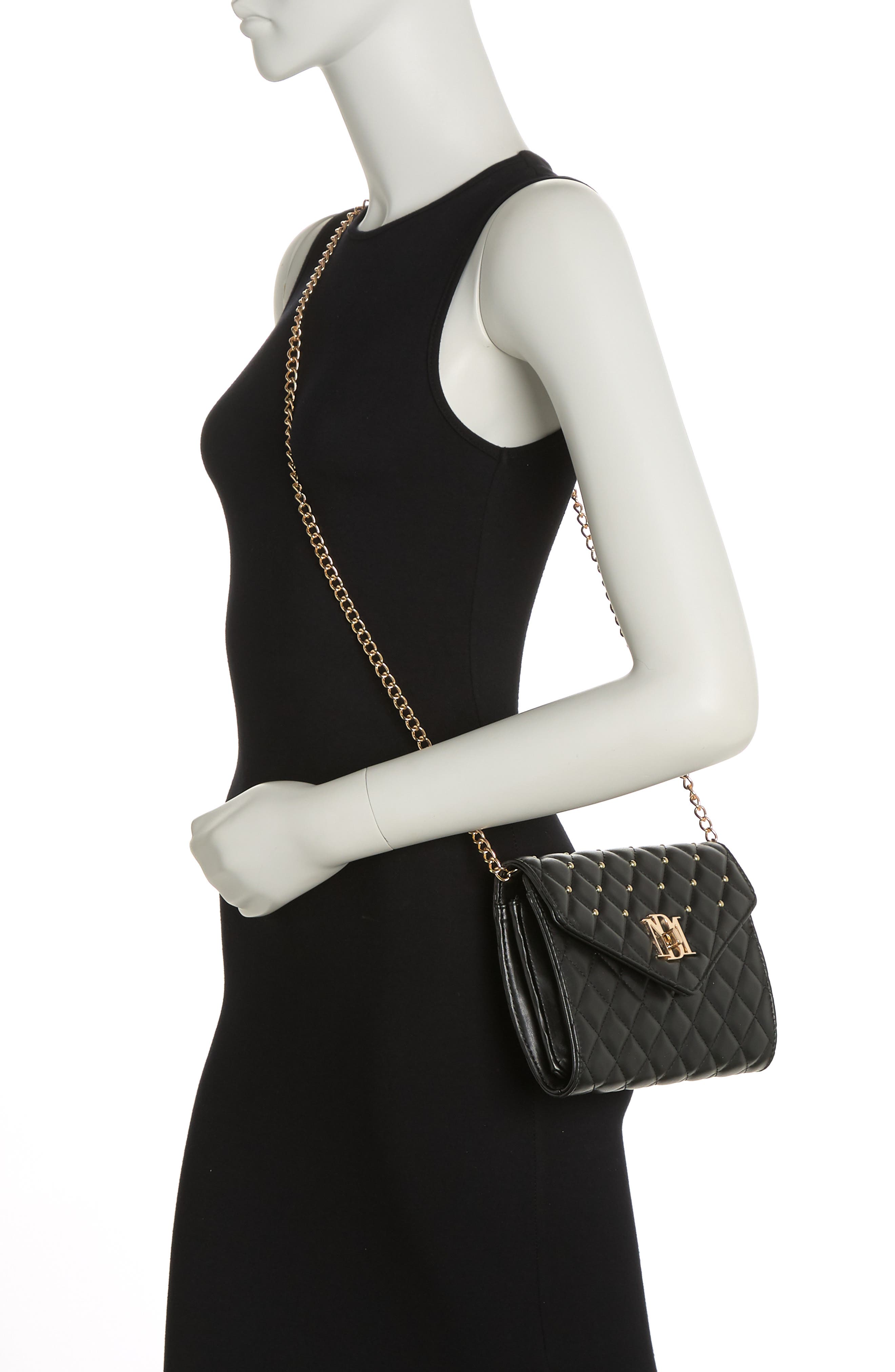 Badgley Mischka Collection Diamond Quilt Convertible Crossbody Bag