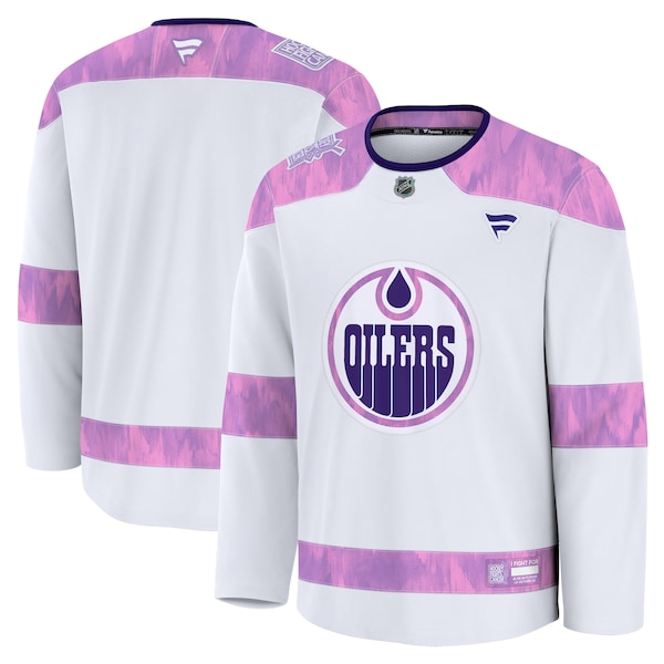 Edmonton Oilers  2024 Hockey Fights Cancer Practice Jersey - White