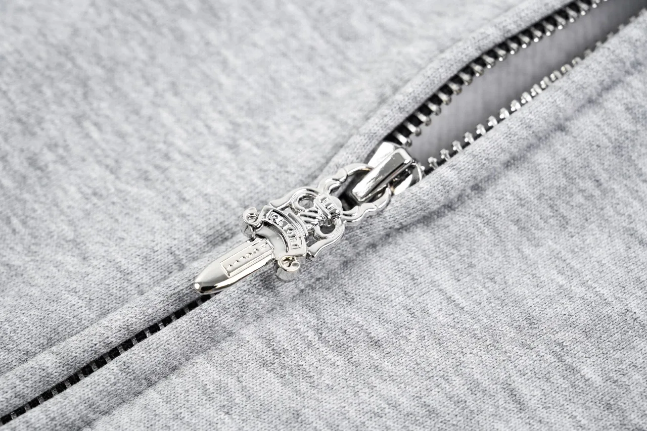 Chrome Hearts Grey Cross Leather Patch Hooded Jacket product photo from LabelPicks