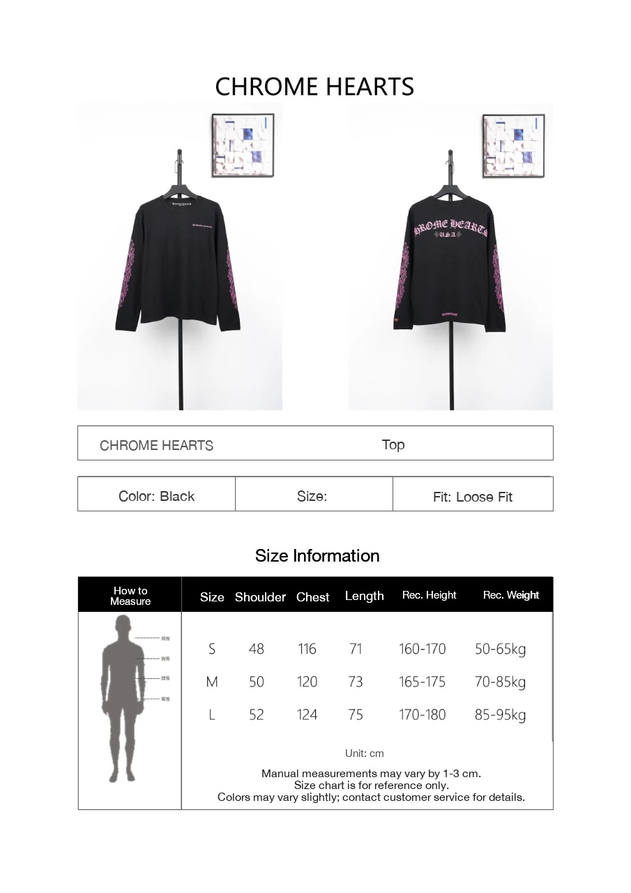 Chrome Hearts Black Pink Sanskrit Waffle Long Sleeve T-Shirt product photo from LabelPicks