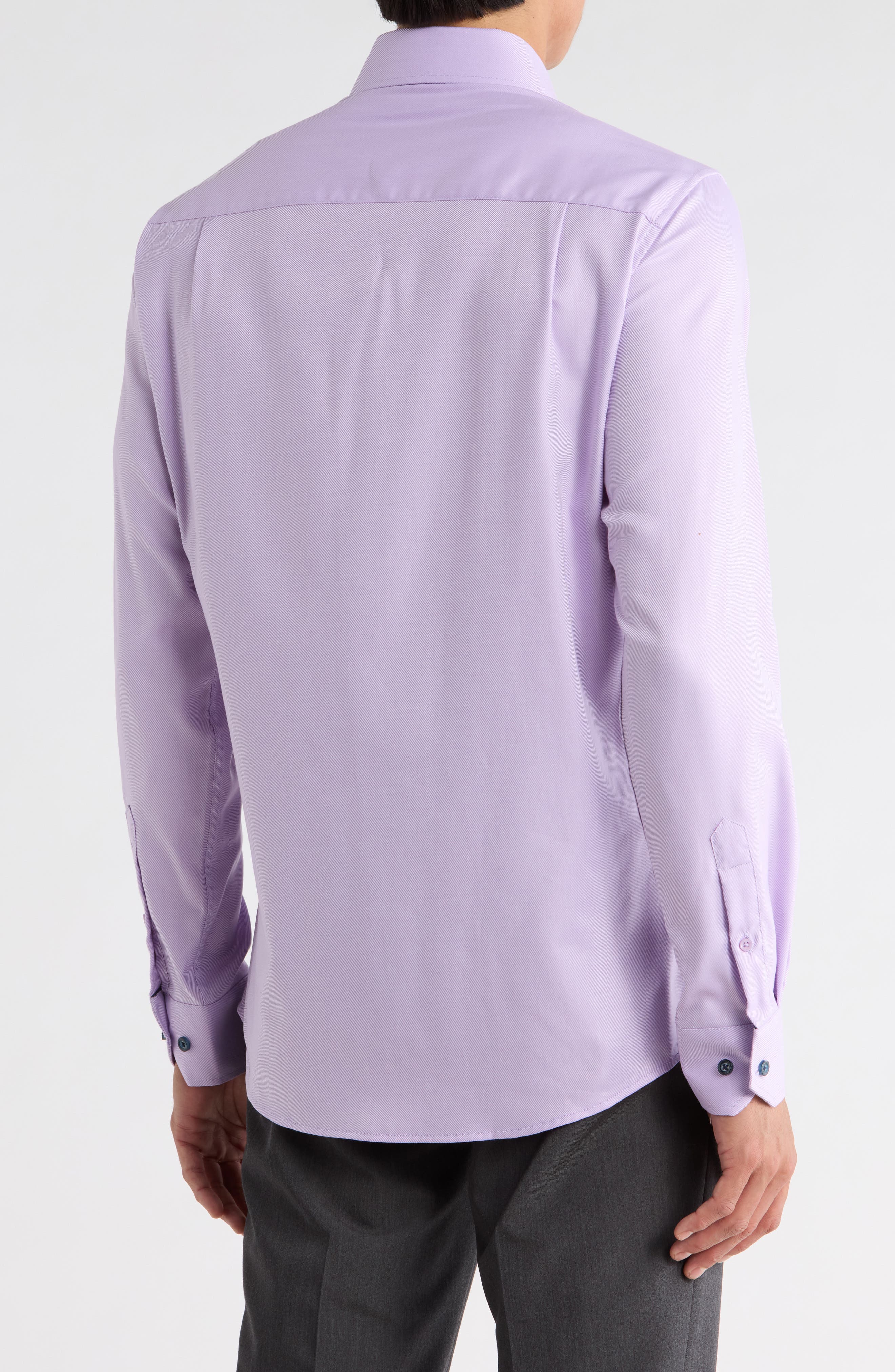 Duchamp Slim Fit Textured Stretch Cotton Dress Shirt