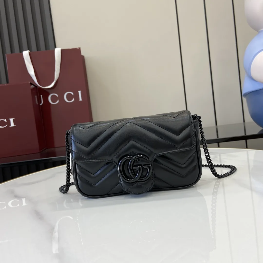 Gucci Marmont Black GG Supreme Canvas Shoulder Bag product photo from LabelPicks