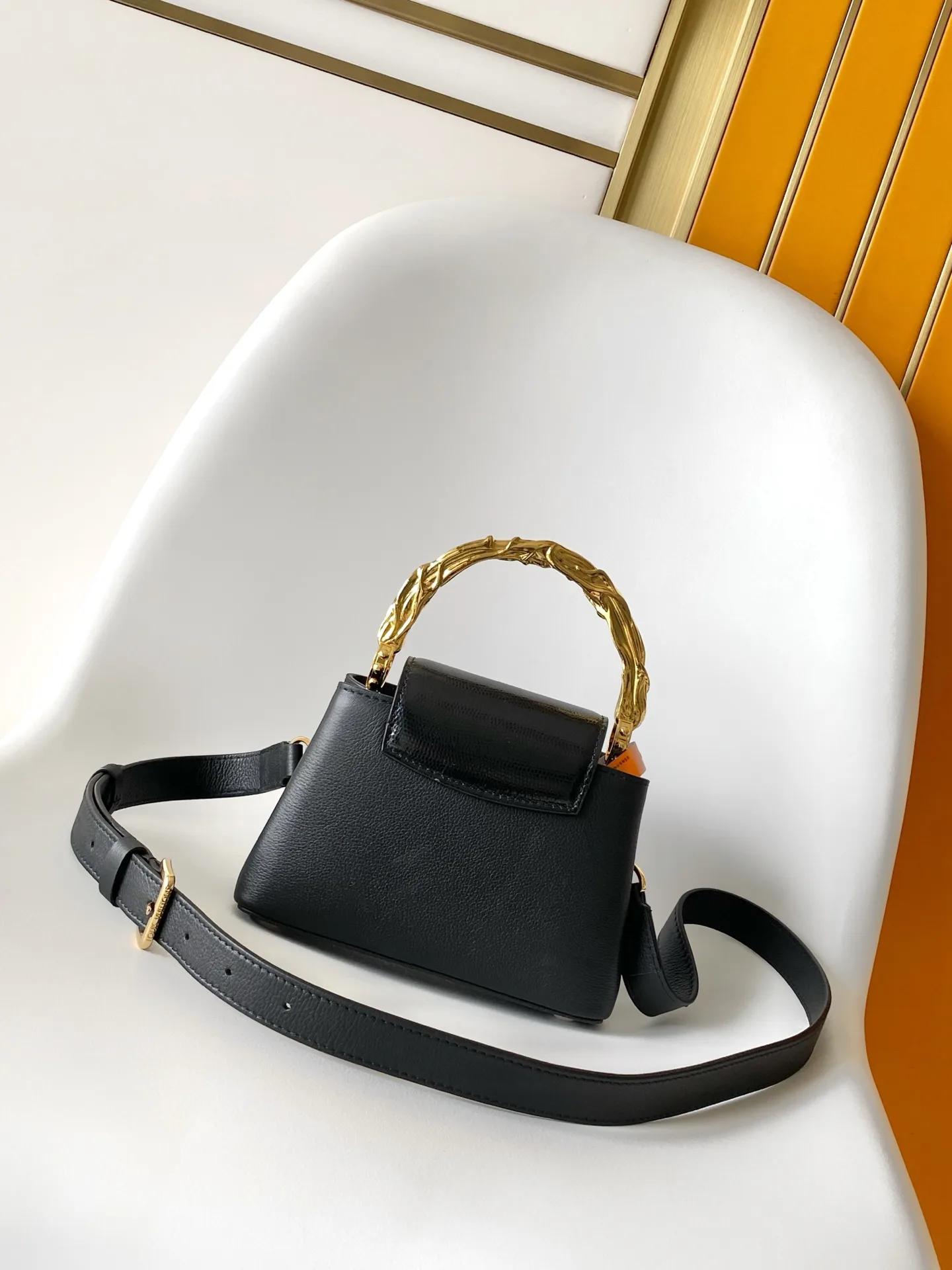 Louis Vuitton Capucines Black Calfskin Top Handle Bag product photo from LabelPicks