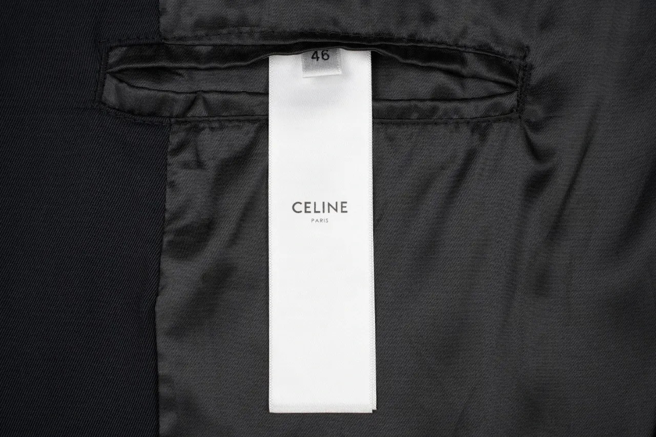 CELINE Black Triomphe Embroidered Collared Jacket product photo from LabelPicks