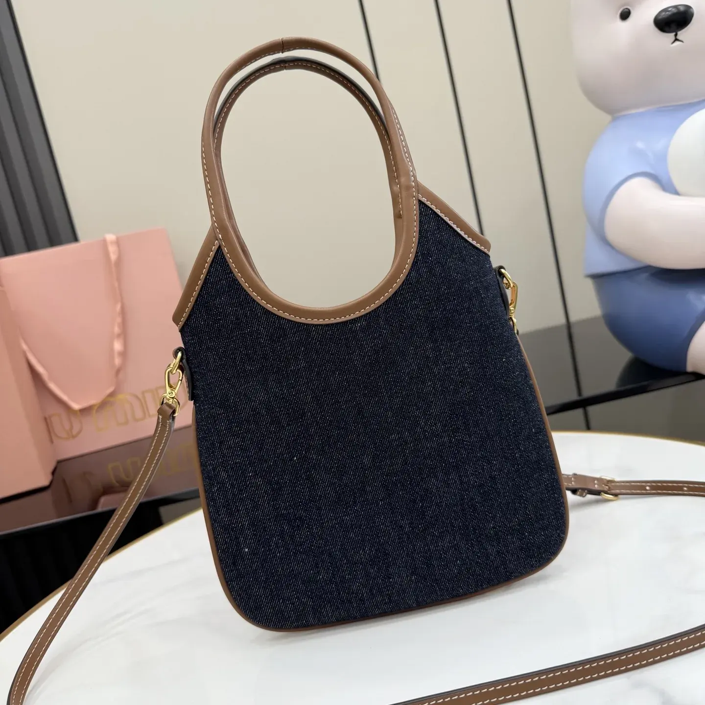 Miu Miu Brown Denim Tote Bag product photo from LabelPicks